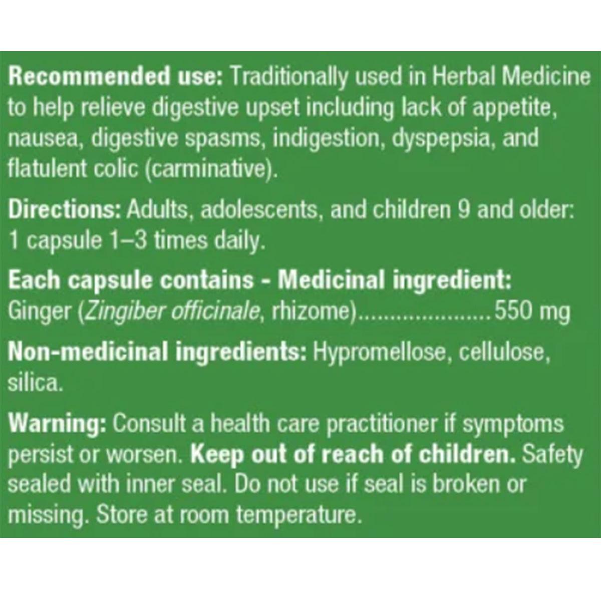 Nature's Way Ginger Root 180 Capsules - Herbal Supplement for Digestive Support & Nausea Relief - Perfect for Travel, Morning Wellness & Natural Remedies