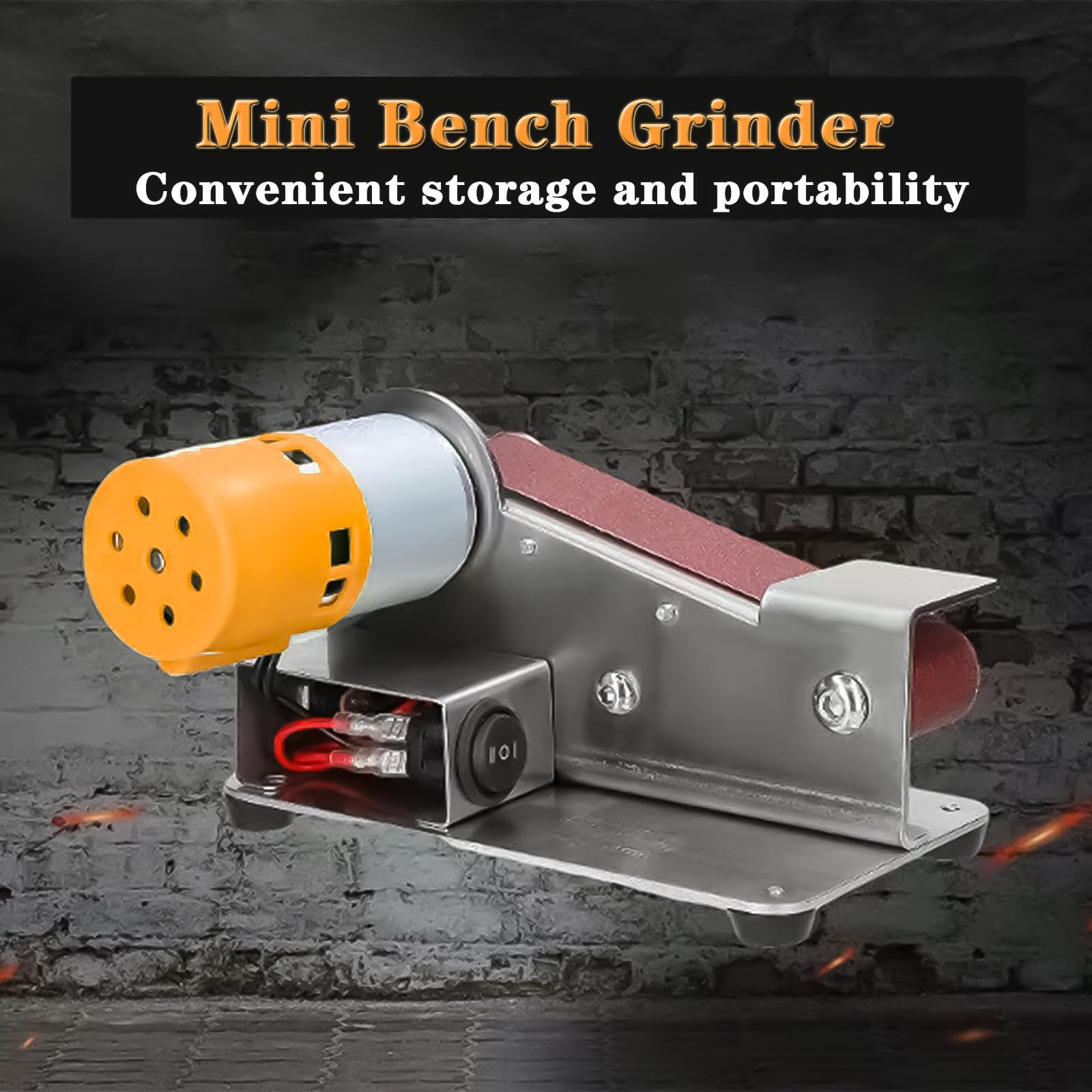 3-In-1 Mini Belt Sander with 7 Adjustable Speeds - Professional Knife Sharpener & Grinder System for Hunting, Kitchen & Serrated Knives - Wood & Plastic Craft Tool (6.6 Inches) - Perfect for DIY Projects, Metal Polishing & Blade Maintenance