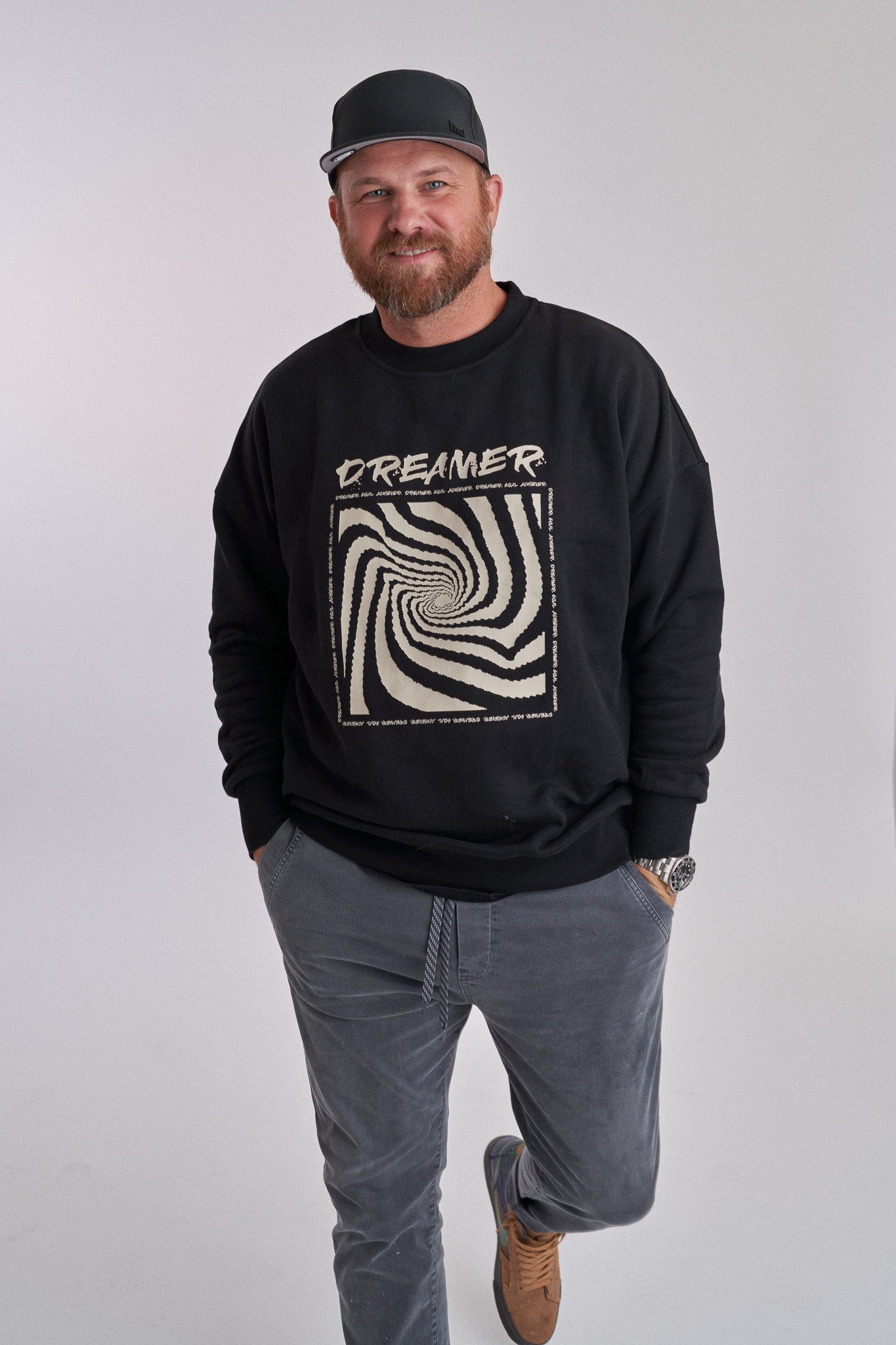 Adult Goal Achiever Crewneck Sweatshirt - Black | Motivational Casual Wear for Workouts, Gym & Everyday Inspiration