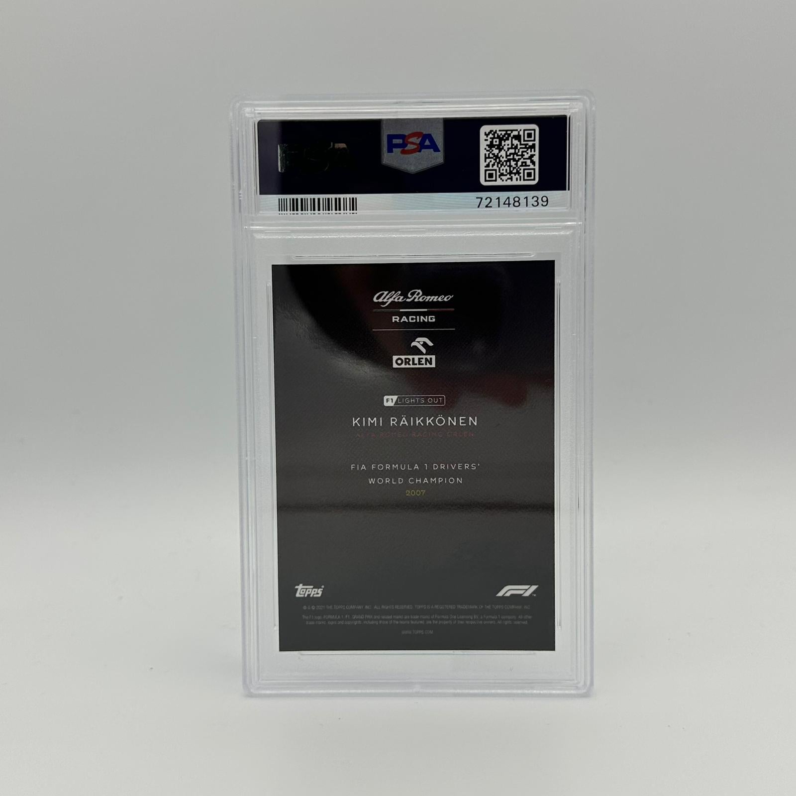 PSA 9 Graded 2007 Kimi Raikkonen Formula 1 World Champion Card 44/75 - Rare Collectible for F1 Fans & Sports Memorabilia Enthusiasts