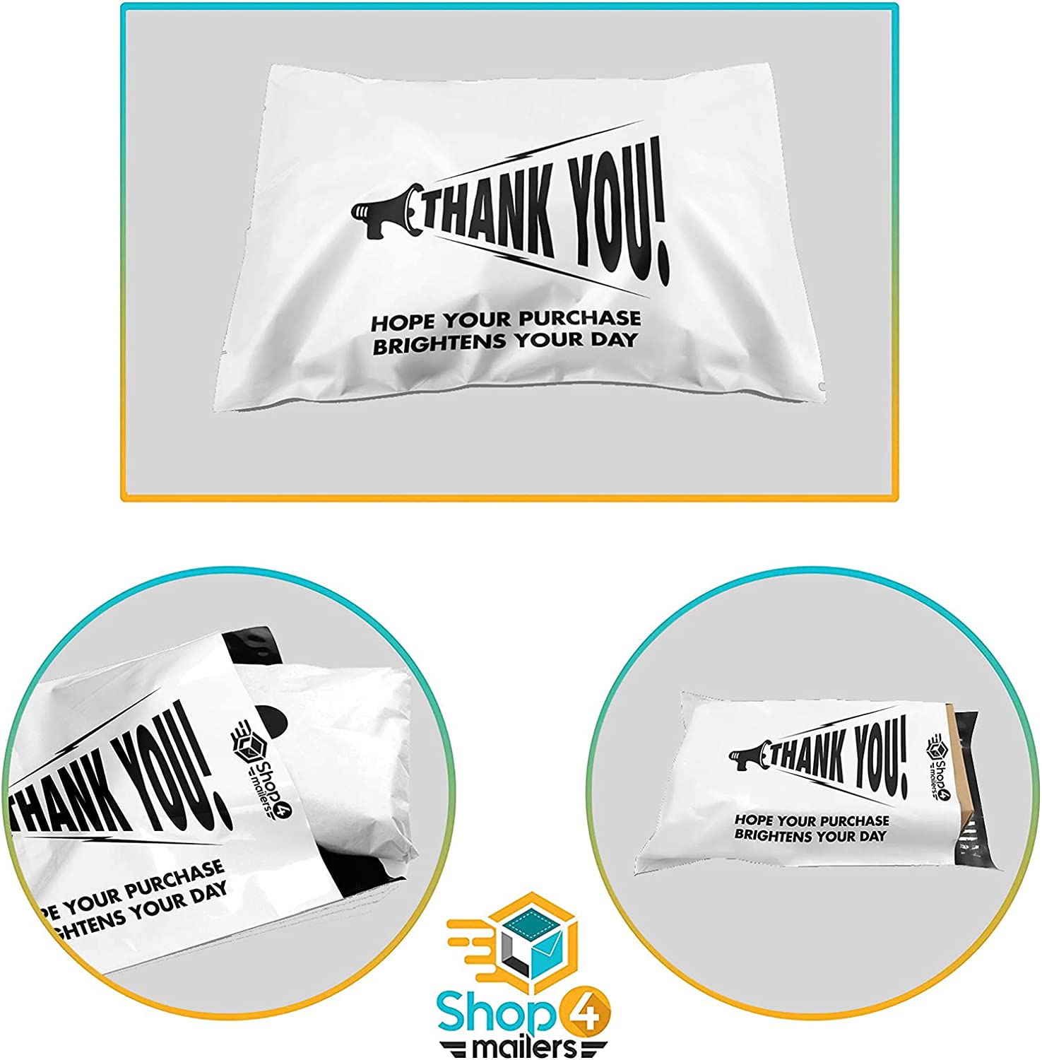 10 x 13 Inch Thank You Poly Mailer Envelopes (2 Mil Thick) - Bulk Pack of 10 | Perfect for Ecommerce Shipping, Small Business Packaging & Gift Mailers | Shop4Mailers
