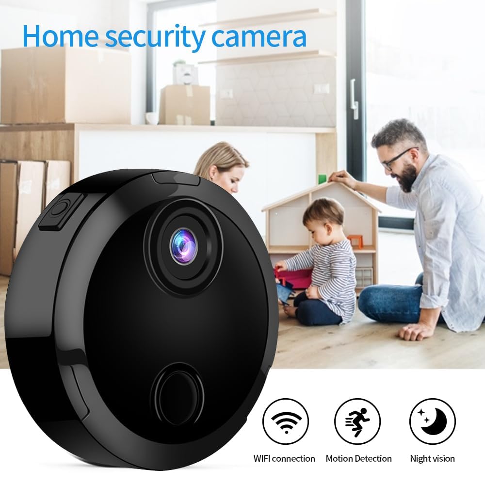 Full HD Mini Hidden Surveillance Camera with Night Vision - Indoor/Outdoor WiFi Spy Camera for Pets, Baby & Nanny Monitoring via Mobile App - Perfect for Home Security, Office Monitoring & Personal Safety