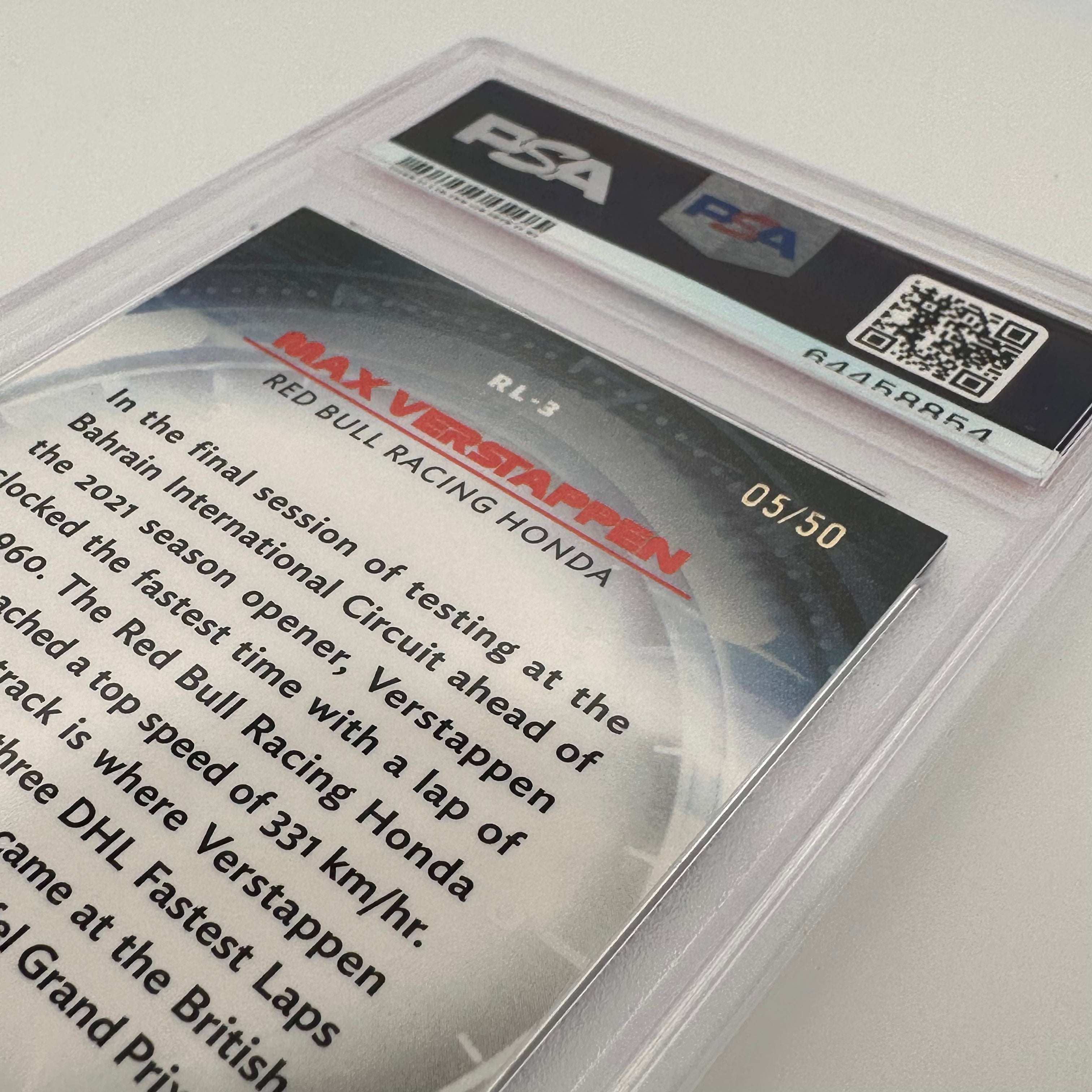 PSA 9 2005 Max Verstappen #RL3 Redliners Gold Refractor Trading Card - Rare Collectible for F1 Racing Fans & Sports Memorabilia Enthusiasts