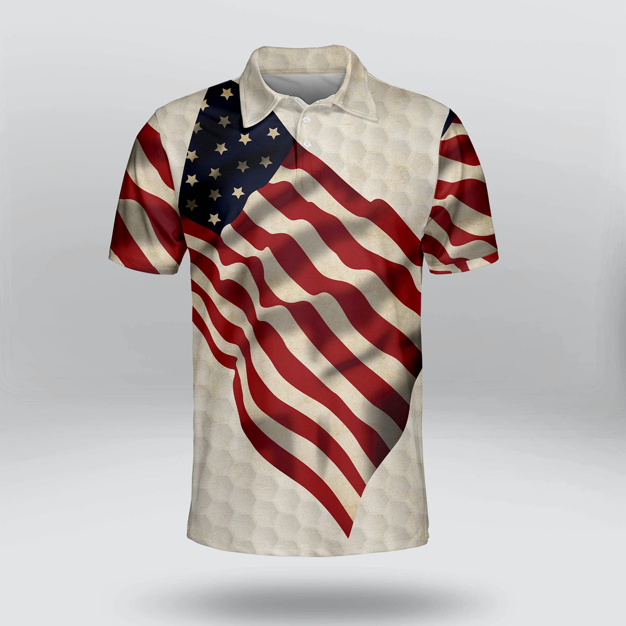 TEEMAN Personalized American Flag Patriotic Golf Shirt for Men - Moisture Wicking Dry Fit Short Sleeve Performance Polo - Perfect for Golf Tournaments, 4th of July Celebrations & Patriotic Events