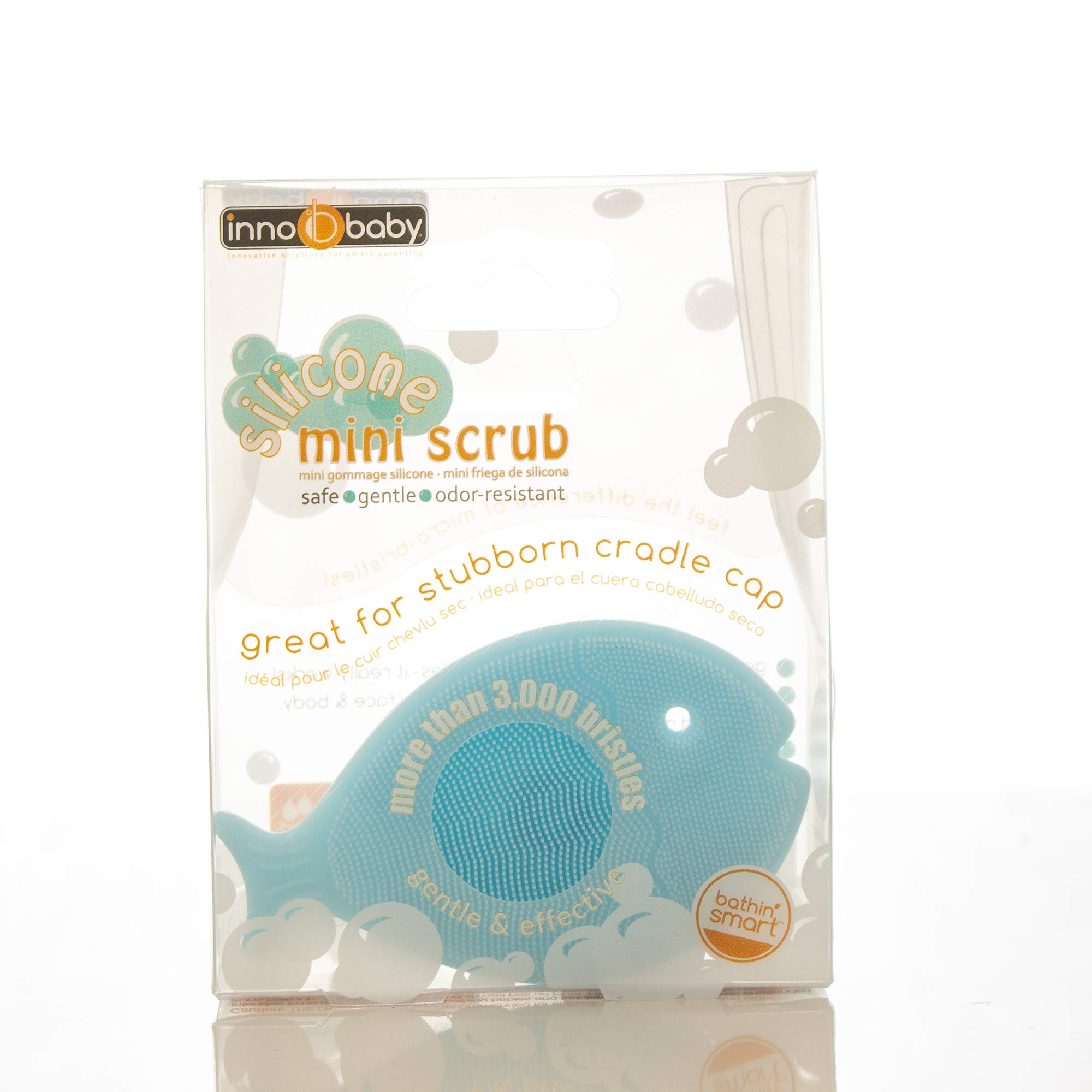 Innobaby Smart Silicone Cradle Cap Brush for Babies - Gentle Exfoliator for Dry Skin & Eczema Relief - Soft Baby Scalp Massager with Suction Handle - Quick Dry Food Grade Silicone (2 Pack, Blue) - Perfect for Newborn Bath Time & Sensitive Skin Care