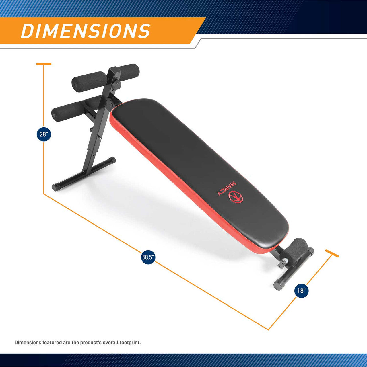 Marcy SB 4606 Folding Utility Bench with Adjustable Headrest & Slant Board - Perfect for Home Gym Workouts, Strength Training & Physical Therapy Exercises