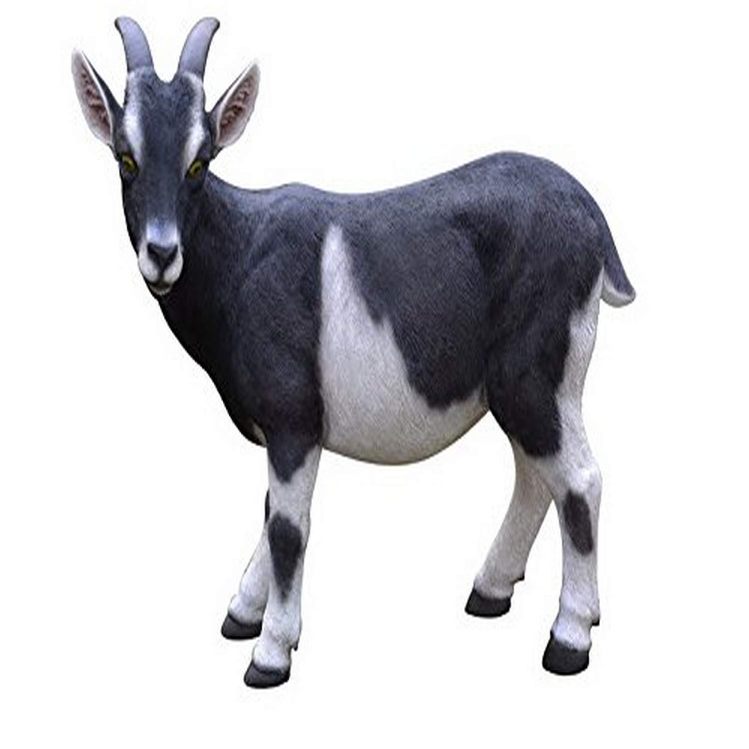 Hi-Line Gift Ltd Handmade Black and White Goat Statue - Elegant Home Decor for Farmhouse, Garden, or Office Desk