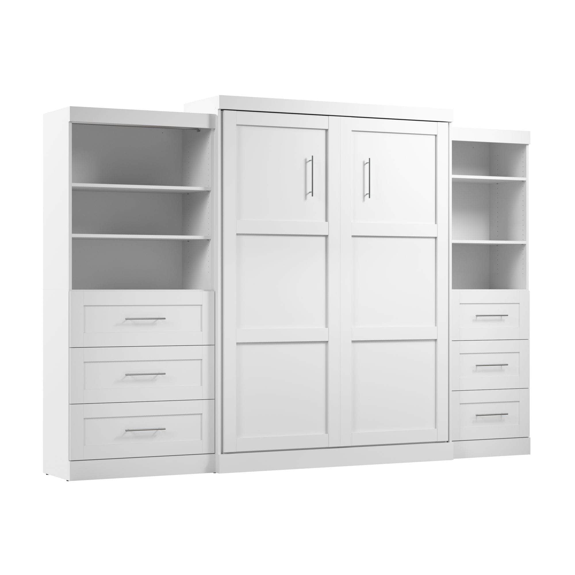 Pur Queen Murphy Wall Bed with 2 Storage Units & Drawers (126