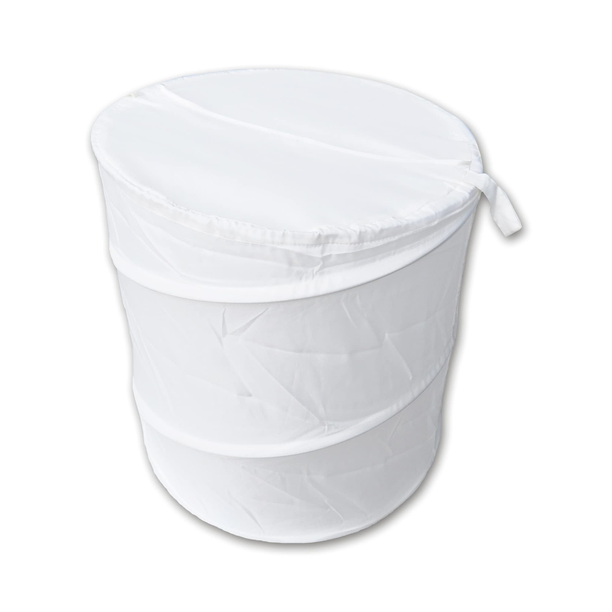 White Polyester Pop Up Laundry Basket - 19.3