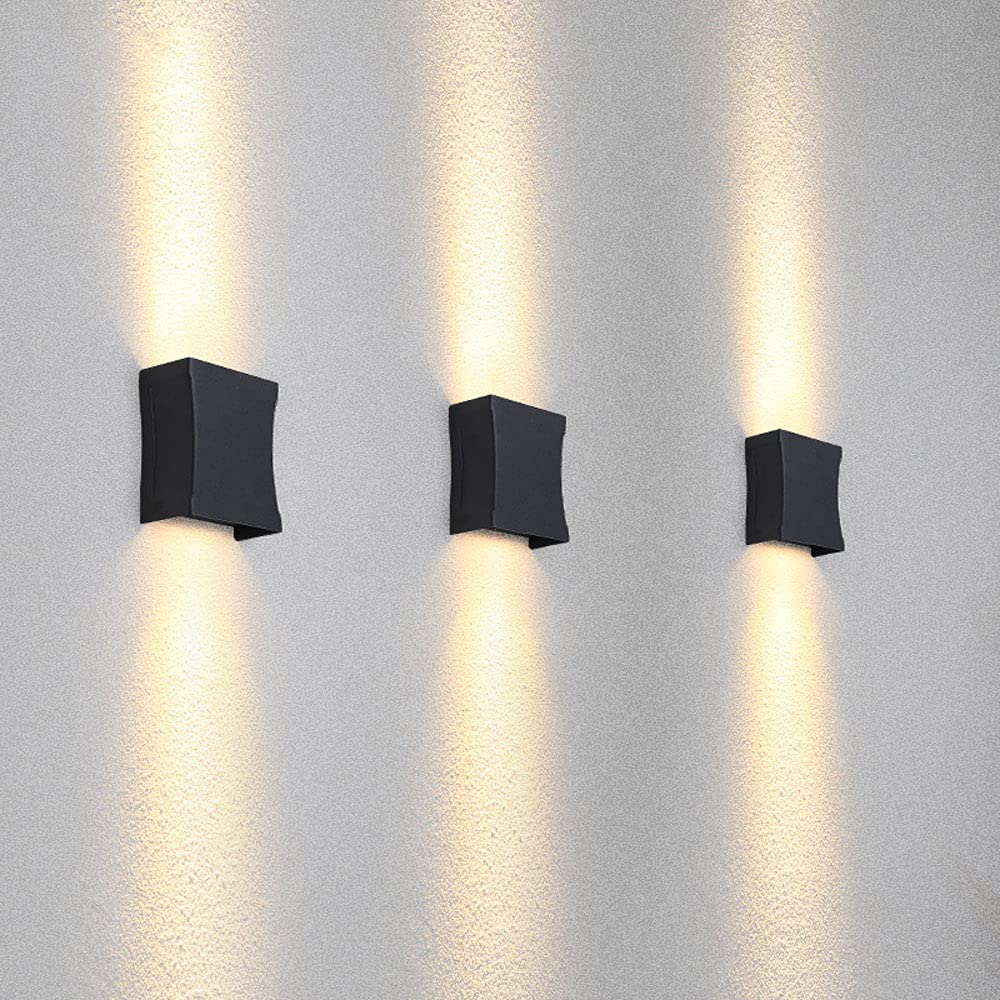 LED Wall Sconce Light - Indoor/Outdoor Waterproof IP65 Black Lantern with Warm 3000K Light, Energy-Saving Two-Way Luminous Design, Frosted Die-Cast Aluminum Body - Perfect for Porch, Patio, Garden, and Hallway Lighting