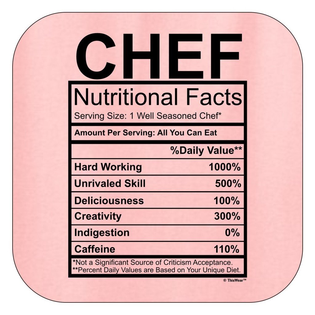 ThisWear Funny Chef Gift Hoodie - Nutritional Facts Gag Sweatshirt for Cooking Enthusiasts | Perfect for Kitchen Pranks, Chef Appreciation & Comedy Gifts