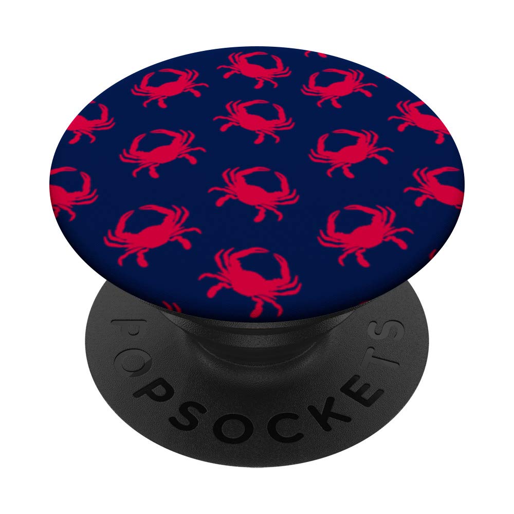 Stylish Preppy Crab Pattern PopSockets - Phone & Tablet Grip Stand with Swappable Top | Perfect for Everyday Use, Travel & Hands-Free Viewing