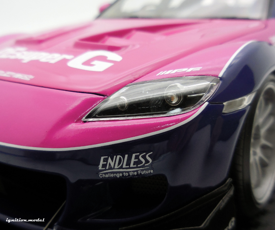1:18 Scale Mazda RX-8 SE3P RE Amemiya Diecast Model Car - Blue & Pink Limited Edition - Perfect for Collectors, Display & Racing Enthusiasts