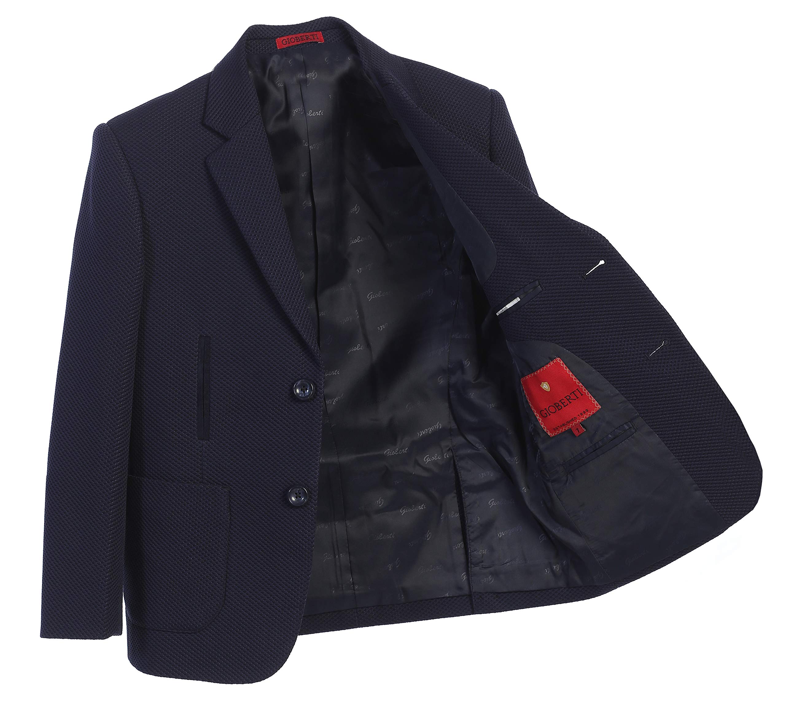 Gioberti Kids & Boys Lightweight Waffle Weave Textured Blazer Jacket - Stylish Formal Wear for School, Parties & Special Occasions