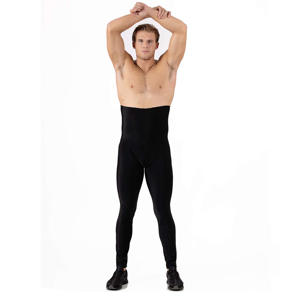 Insta Slim Men's Compression Hi-Waisted Workout Pants - MP2005 | High Waist Tights for Fitness Training, Gym & Running | Shapewear for Men with Slimming Effect