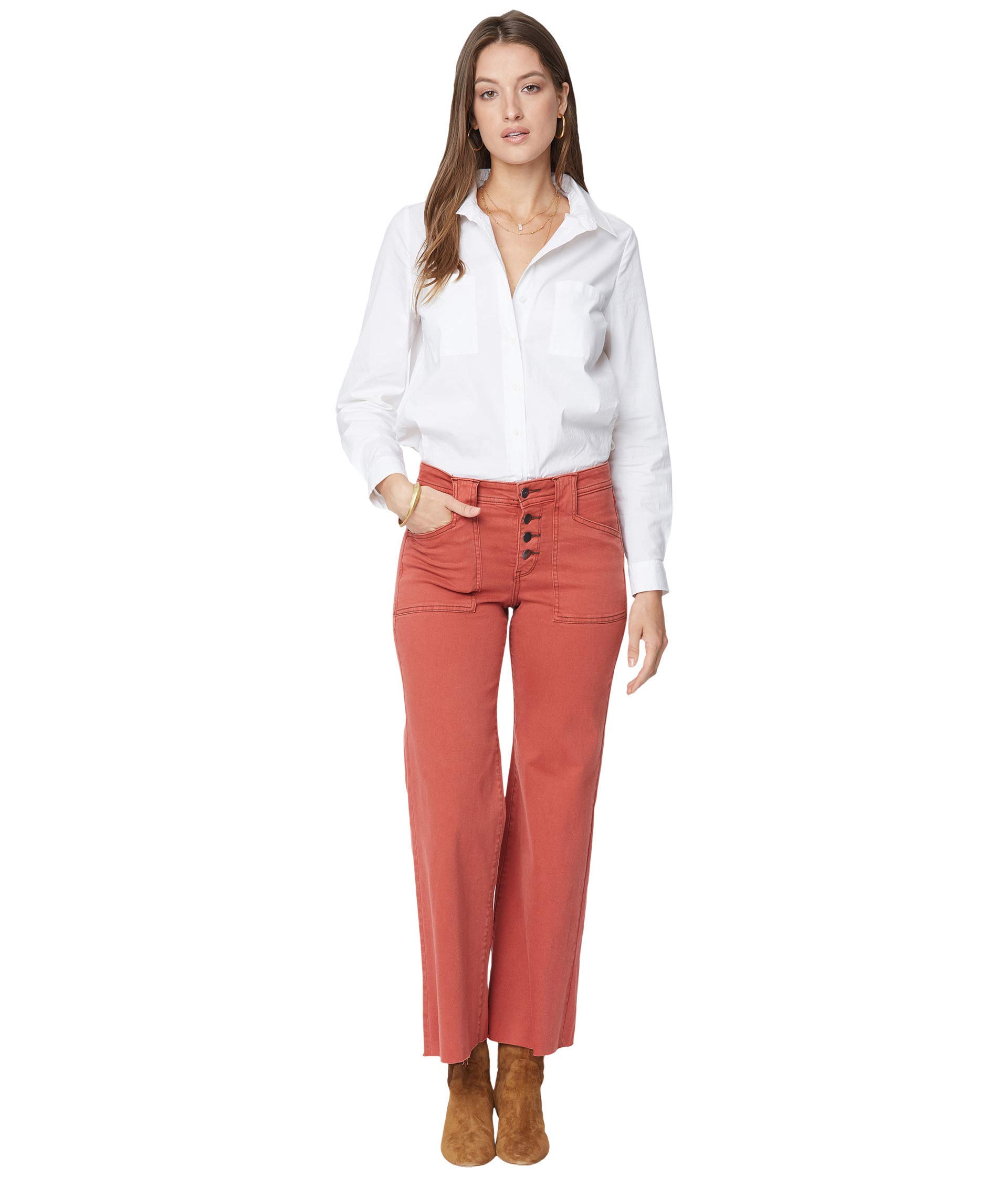 NYDJ Women's Teresa Wide Leg Ankle Jeans - Comfortable Stretch Denim Pants for Casual Wear & Office Outfits