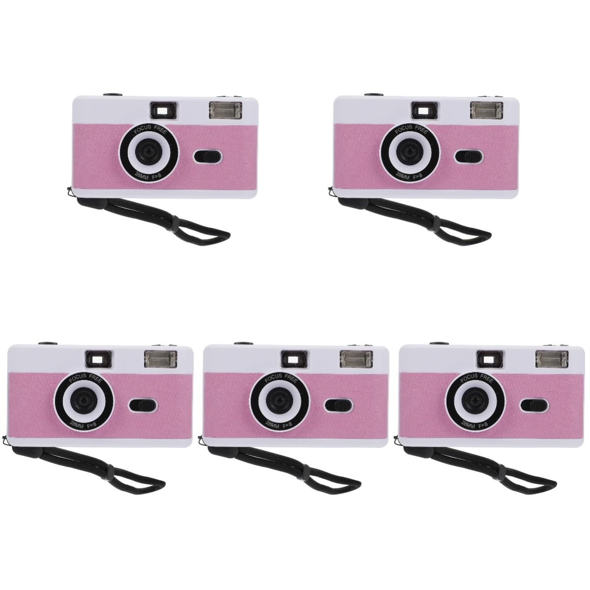 Homoyoyo 5-Pack Retro Film Cameras - Vintage Style Plastic Mini Cameras with Built-in Flash, Travel-Friendly Old Fashioned Macaron White - Perfect for Travel Photography, Party Favors & Nostalgic Gift Giving