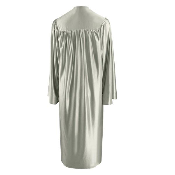 Shiny Silver High School Graduation Gown - Elegant Formal Gown for Graduation Ceremonies, Prom & Special Occasions