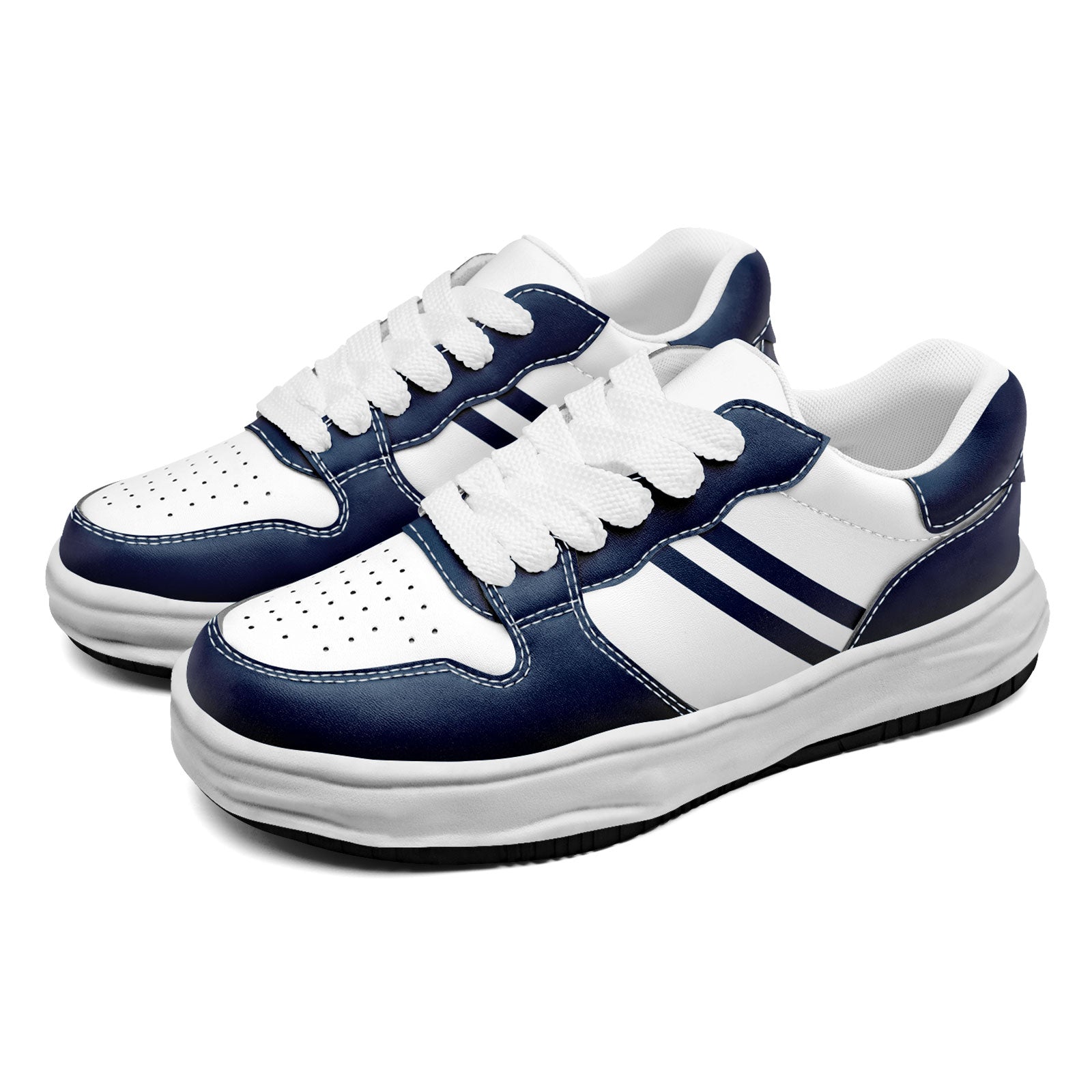 Custom Blue & White Dallas Sneakers - Personalized Shoes for Men & Women | Comfortable & Stylish for Casual Wear, Sports & Outdoor Activities