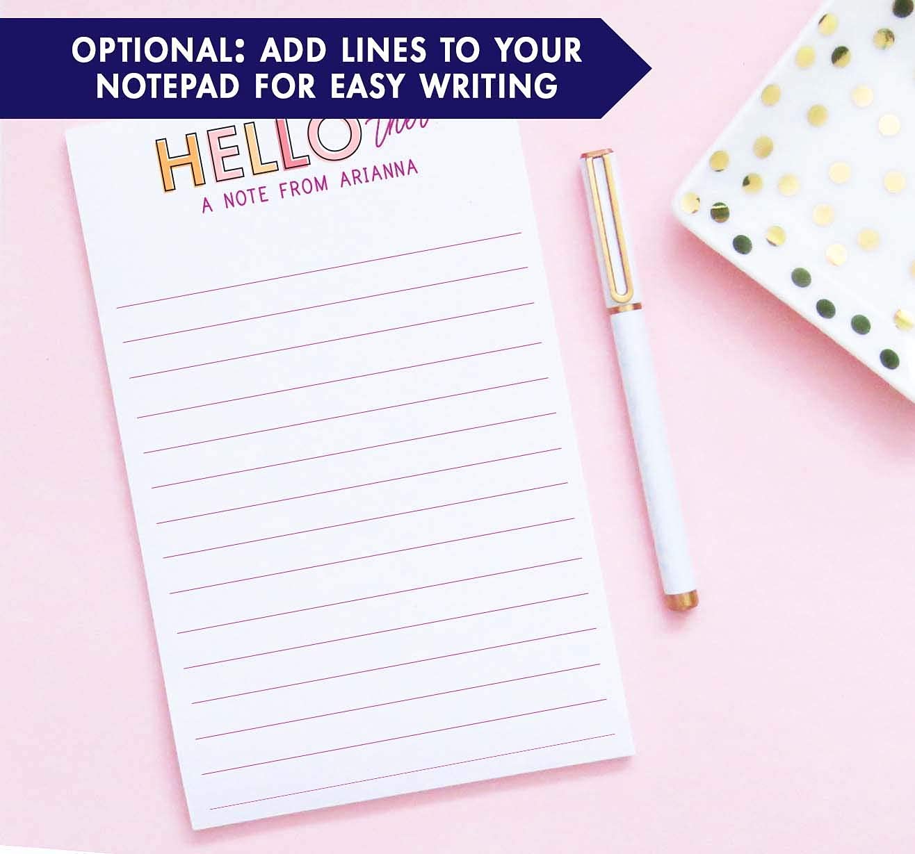 Personalized Notepad Set for Girls - Cute Stationery & Envelopes (5.5x8.5in, 50 Sheets) - Perfect for School & Gifts