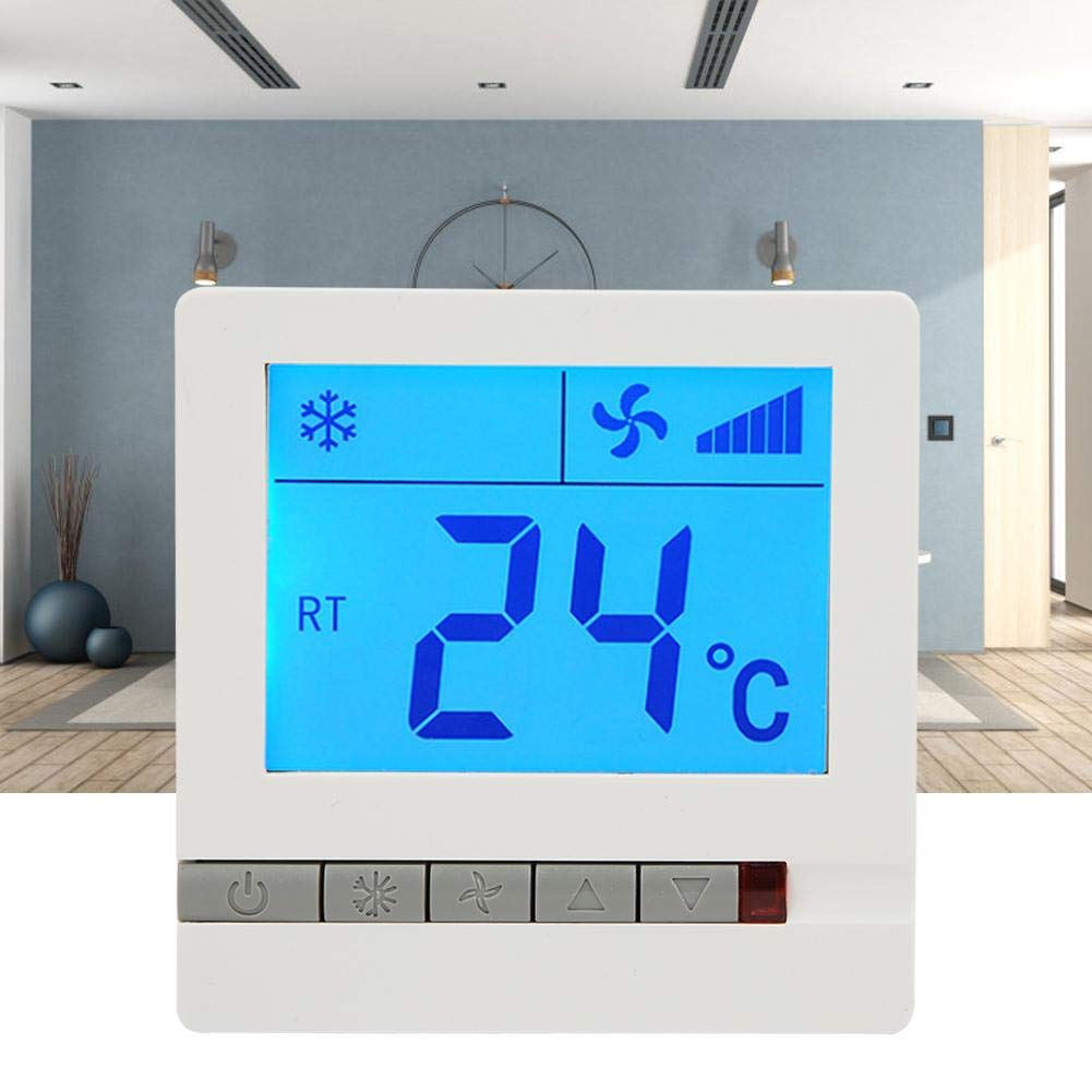 Digital Temperature Controller with LCD Display - Thermostat for Compressor Delay Protection & Fan Coil Units | Perfect for HVAC Systems, Home Brewing & Greenhouse Climate Control
