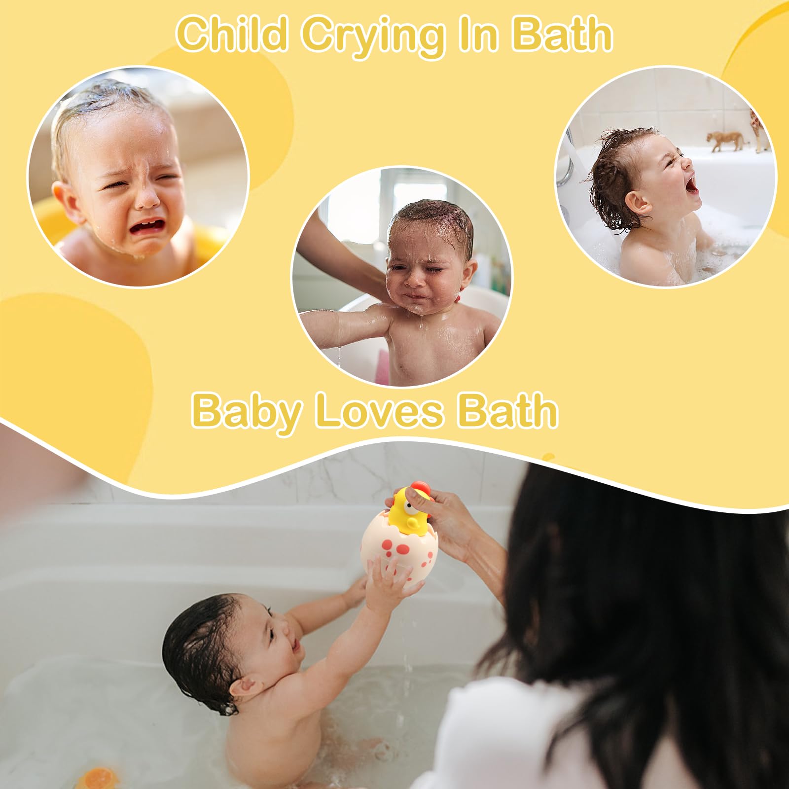 Easter Baby Basket Stuffers - Hatching Egg Bath Toys for Toddlers 1-3 Years Old - Easter Basket Fillers for Boys & Girls - Fun Bathtub & Pool Toys - Perfect Easter Gift for Infants & Toddlers (Great for Easter Celebrations, Bath Time Play & Swimming Pool Fun)