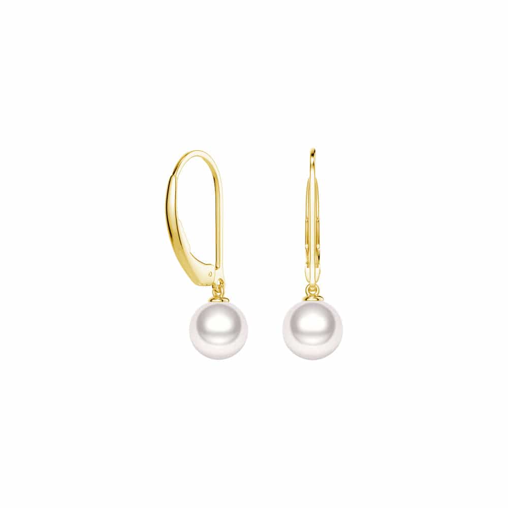 8mm Freshwater Cultured Pearl Leverback Earrings for Women - Elegant Dangle Earrings for Wedding, Party & Special Occasions