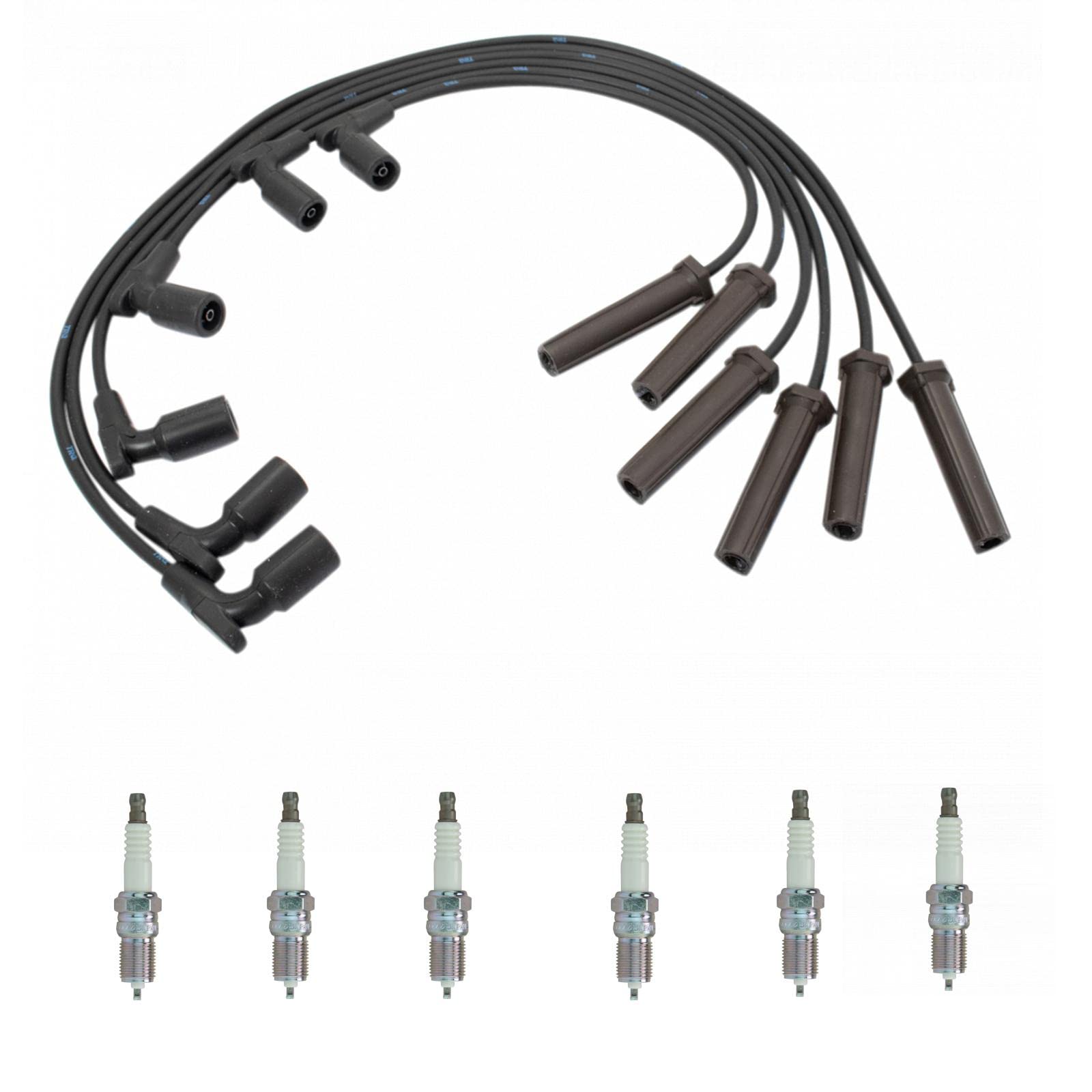 High-Quality Replacement Spark Plugs & Spark Plug Wire Set Kit - Compatible with Chevy Equinox & Pontiac Torrent - Perfect for Engine Tune-Ups & Performance Upgrades