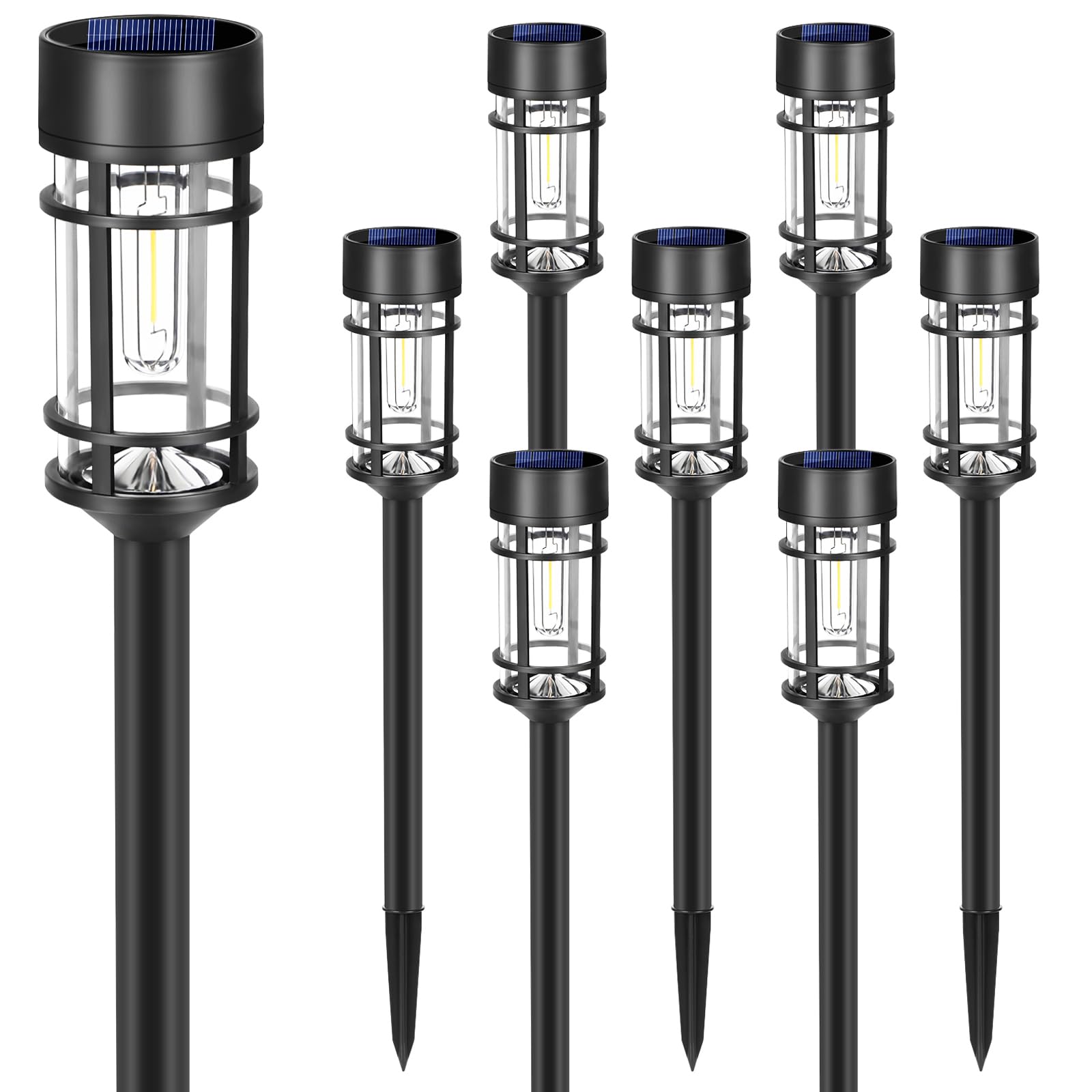 8 Pack Solar Pathway Lights - LED Outdoor Waterproof Solar Garden Lights for Yard, Lawn, Walkway, Driveway (3000K Warm White) | Perfect for Landscape Lighting, Patio Decor & Backyard Illumination