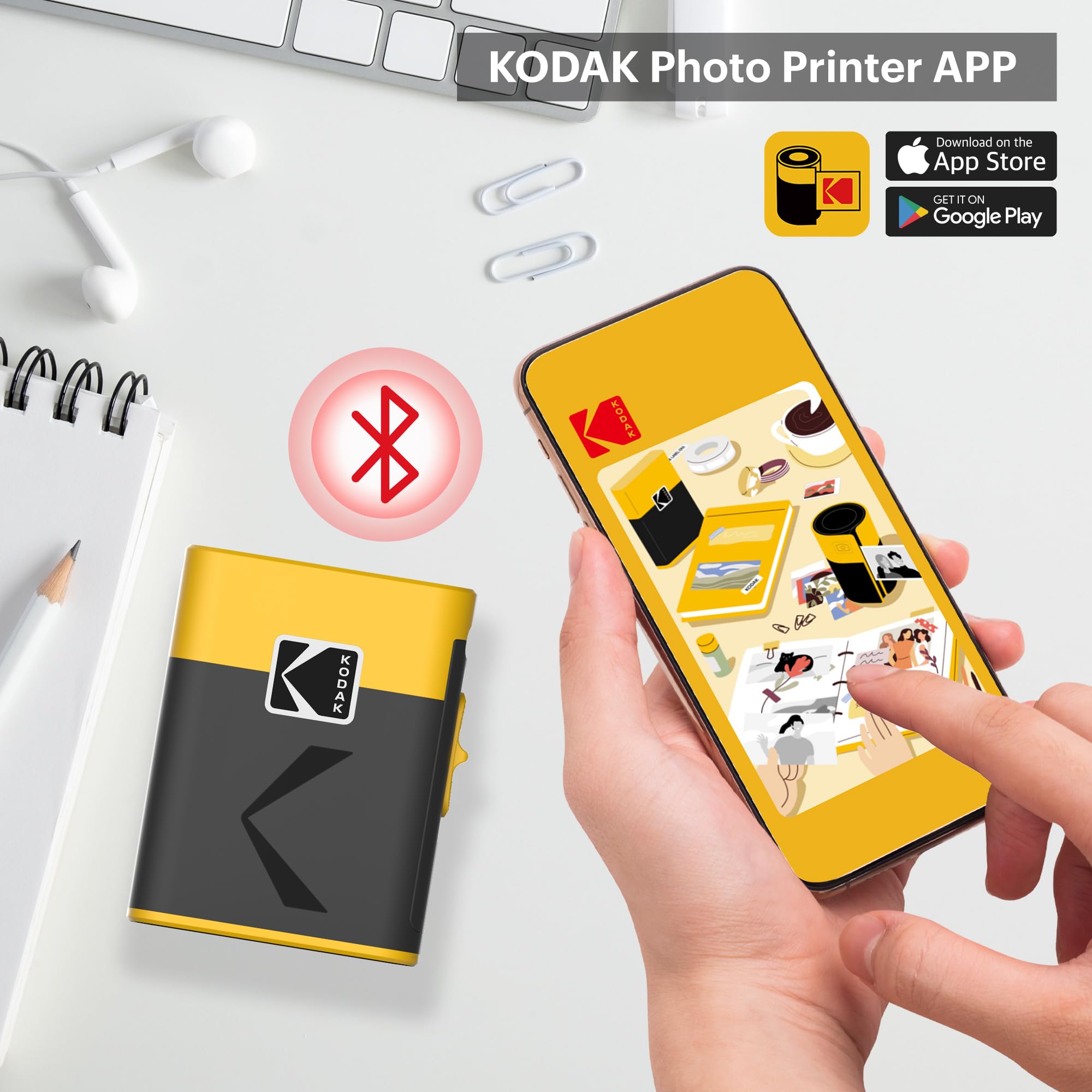 KODAK Label ERA Label Maker Machine Bundle with 1 Roll Sticker Label & 12 Rolls Set - Yellow | Home Office Organization, Pantry Labeling, School Supplies, Craft Projects