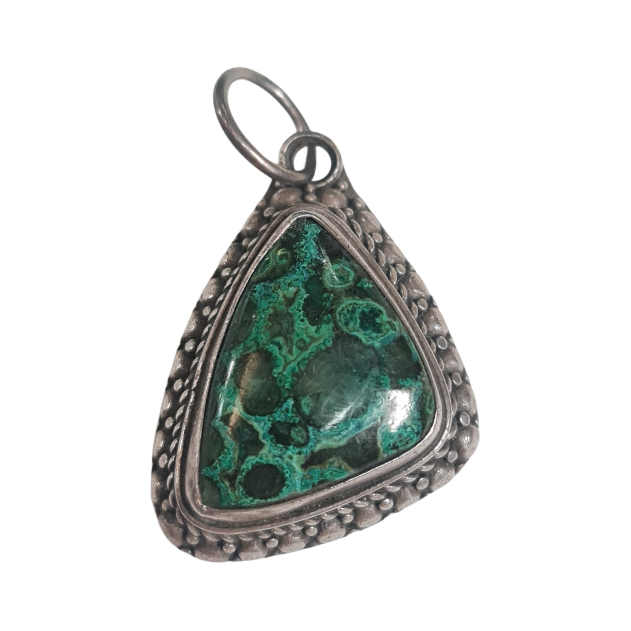 Vintage Kambala Green Jasper Pendant Necklace - 925 Sterling Silver Jewelry for Women - Spiritual Healing & Meditation Accessory
