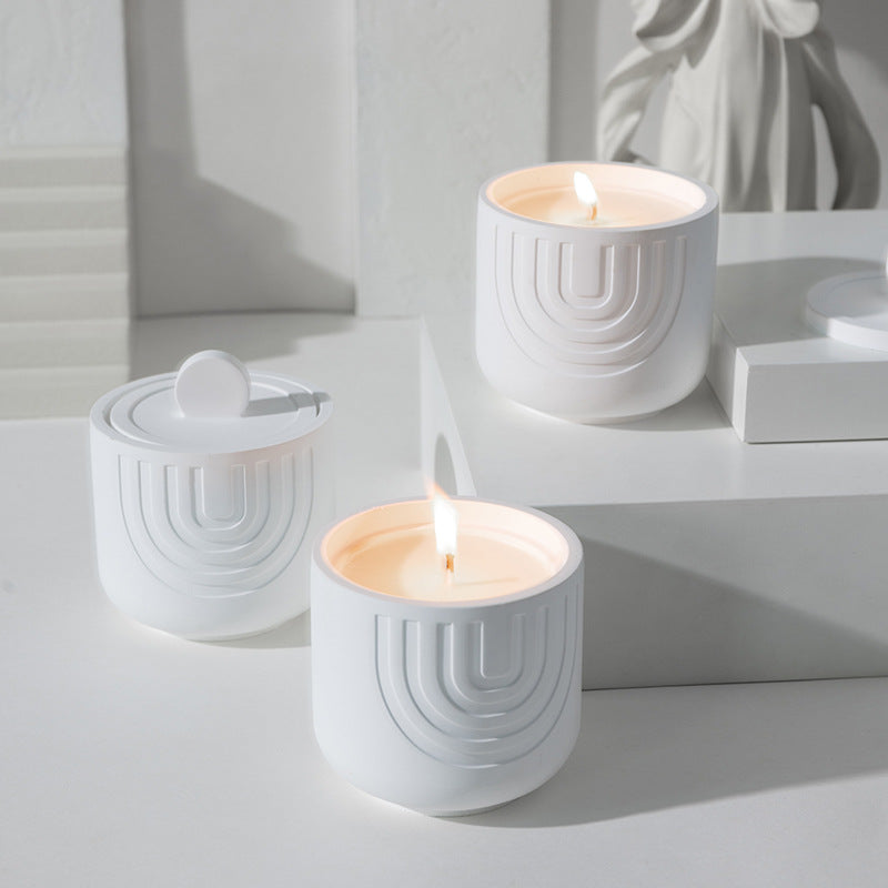 Juniper & Lavender Scented Soy Wax Candle in Ceramic Pot - Aromatherapy Home Decor for Relaxation, Meditation & Stress Relief