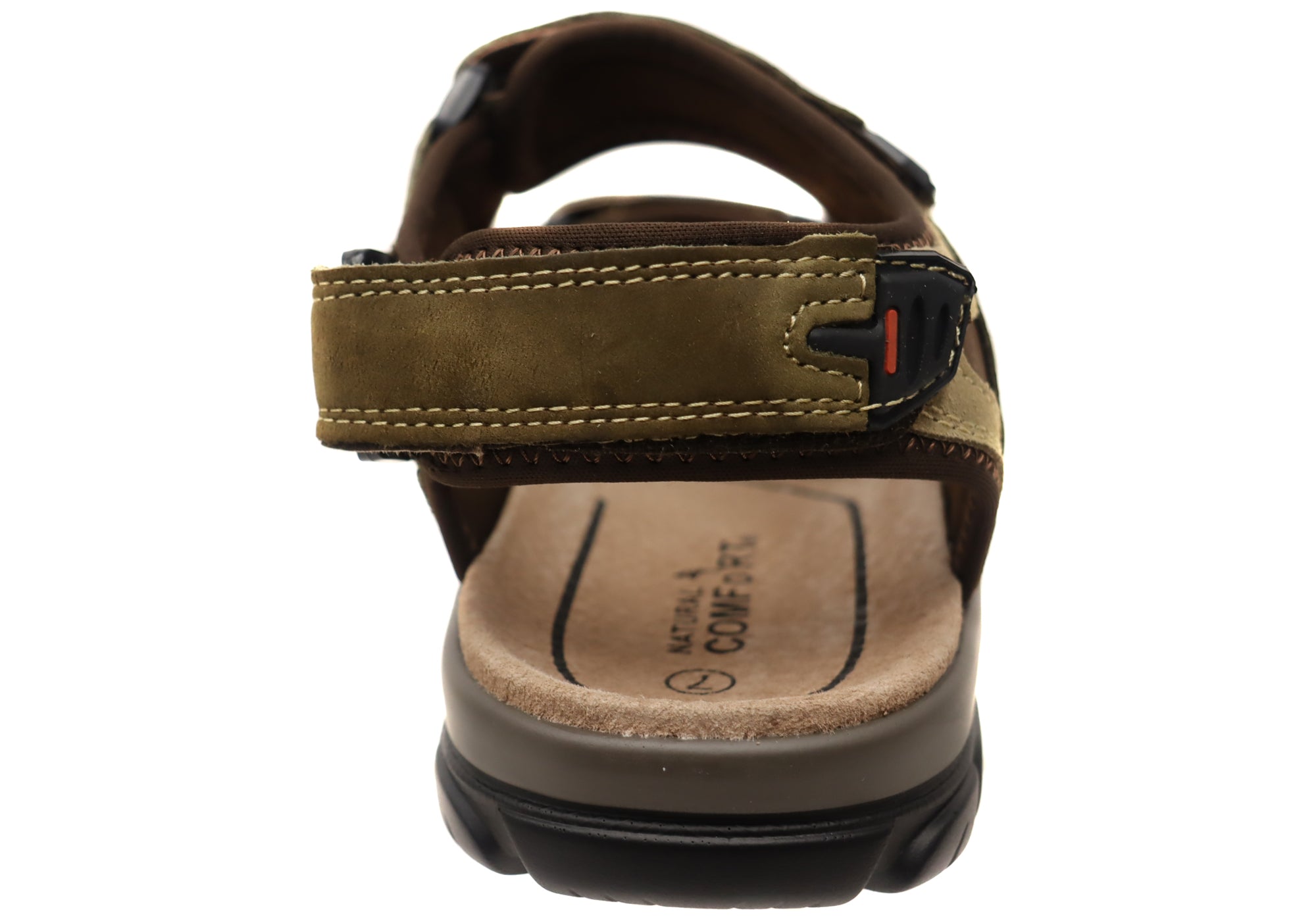 Natural Comfort Clift Men's Leather Adjustable Strap Sandals - Breathable Summer Casual Shoes for Beach, Walking & Outdoor Activities