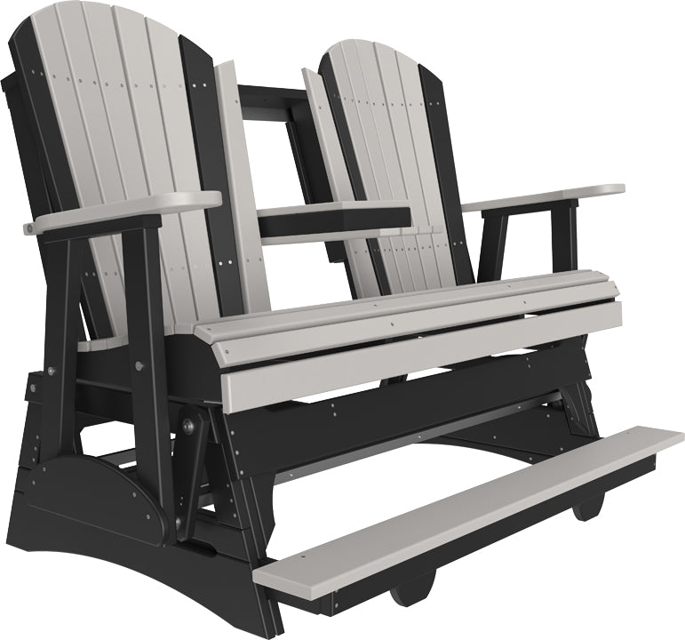 LuxCraft 5-Foot Adirondack Balcony Glider Chair - Outdoor Patio Furniture for Relaxing on Porch, Deck or Garden
