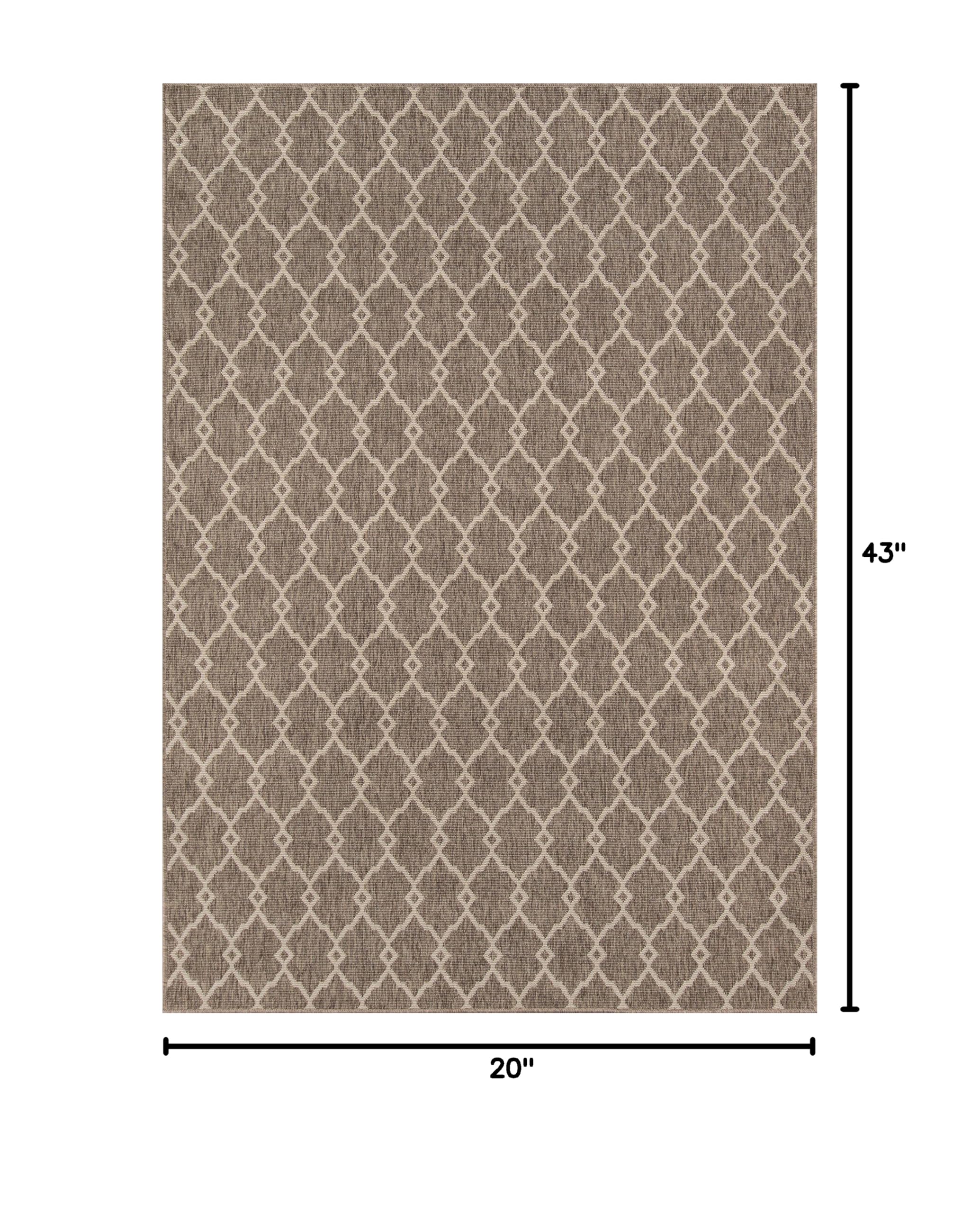 Momeni Rugs Baja Collection Contemporary Indoor Outdoor Area Rug - Easy to Clean, UV Protected, Fade Resistant - 1'8