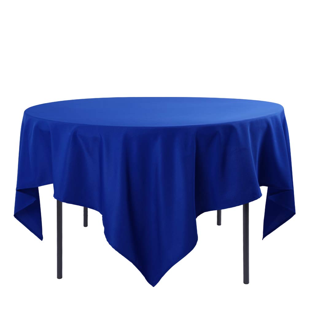 Royal Blue Square Tablecloth 85 x 85 Inch - Washable Polyester Table Cover for Square & Round Tables - Perfect for Wedding Decor, Restaurant Banquet, Party & Home Dining Decorations