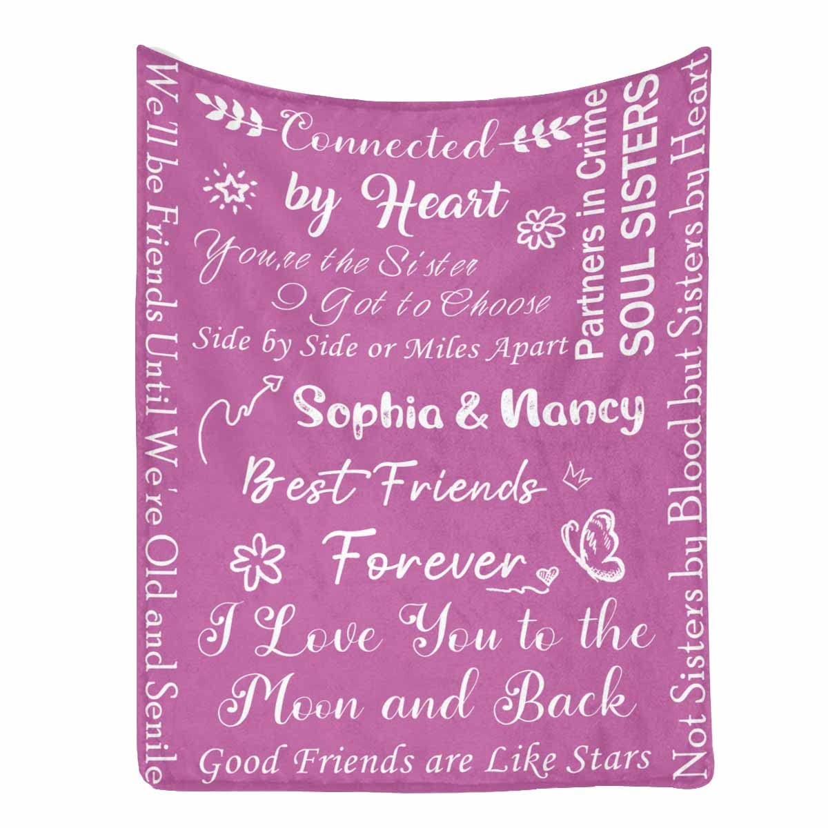 Custom Personalized Best Friend Blanket for Women - Soft Flannel Friendship Gift for BFF, Sister, Birthday & Graduation - 30x40 Inches - Perfect for Movie Nights, Sleepovers & Cozy Moments