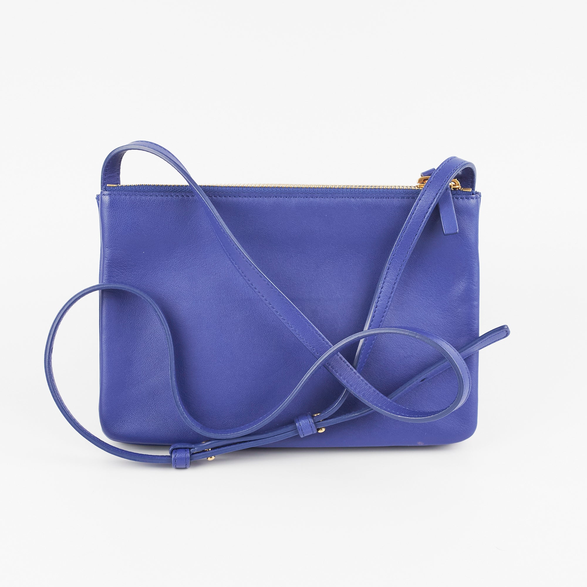 Celine Trio Bag Blue Crossbody Leather Handbag for Women - Stylish & Lightweight Purse for Everyday Use, Travel & Date Night