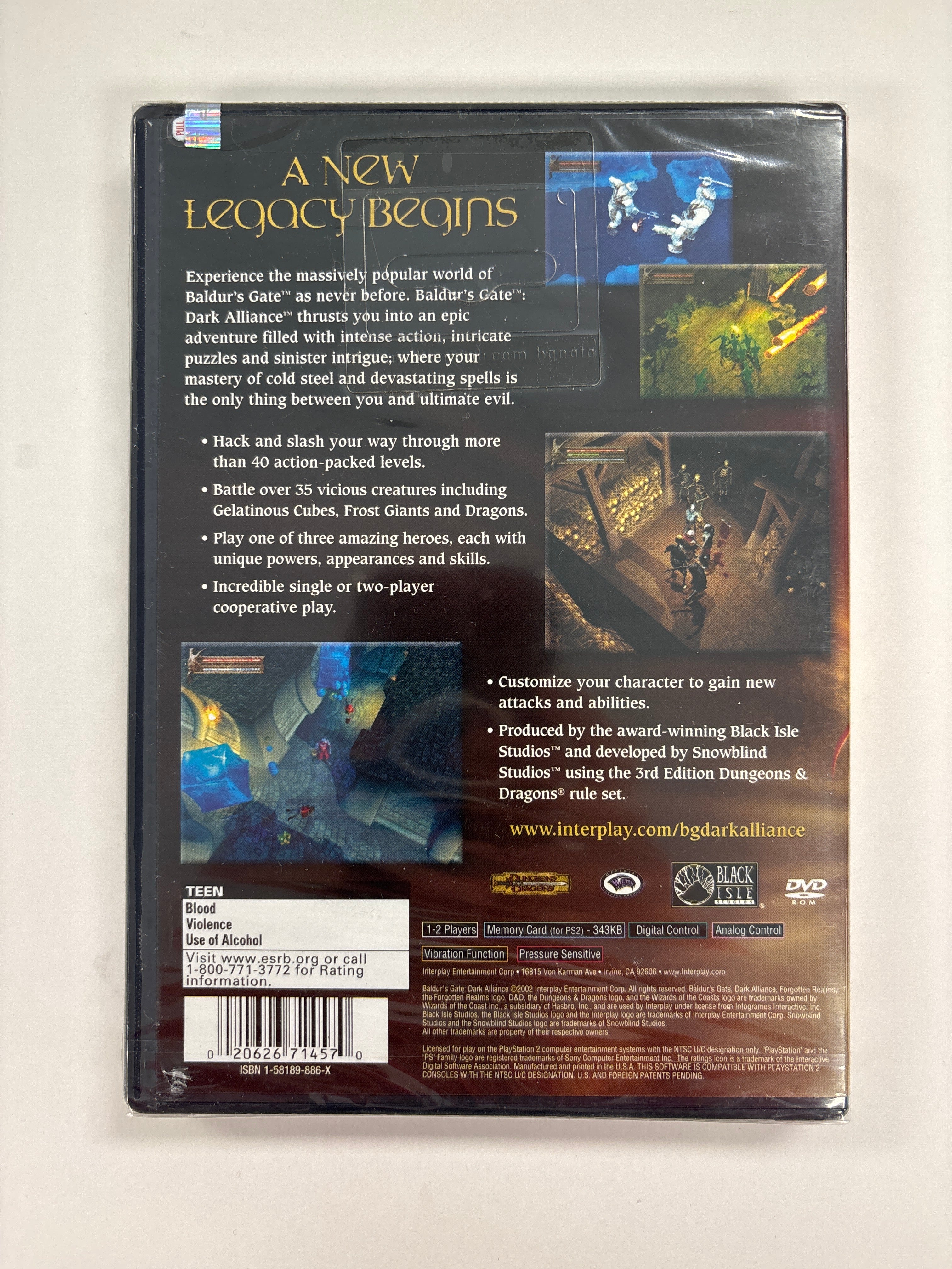 Baldur's Gate: Dark Alliance for PlayStation 2 - Brand New Factory Sealed RPG Game | Perfect for Retro Gaming Collectors & Classic Fantasy Adventure Lovers