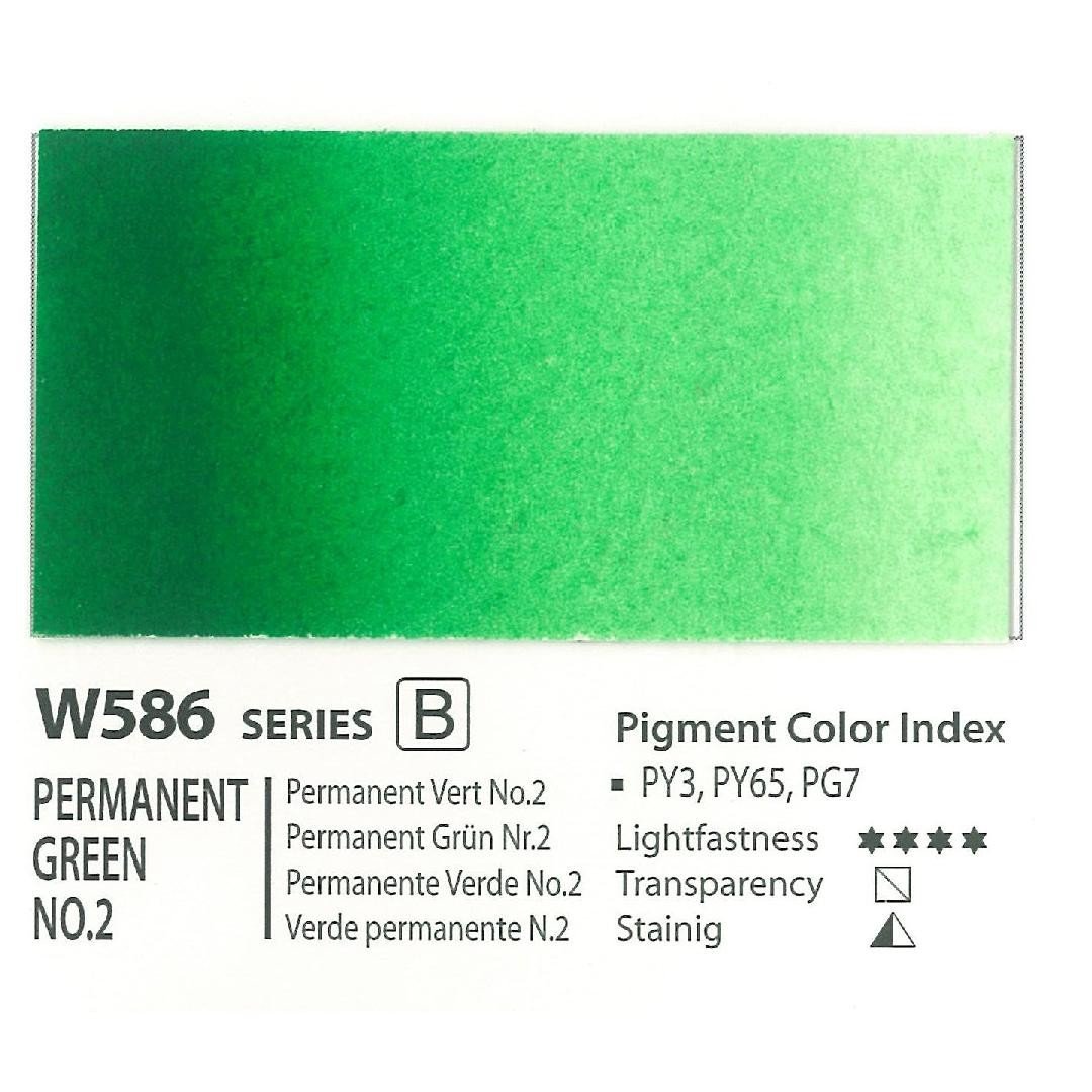 Mijello Professional Watercolor Paint - 15ml Tube, Permanent Green #2 - Vibrant & Lightfast Artist Grade for Painting, Sketching & DIY Crafts