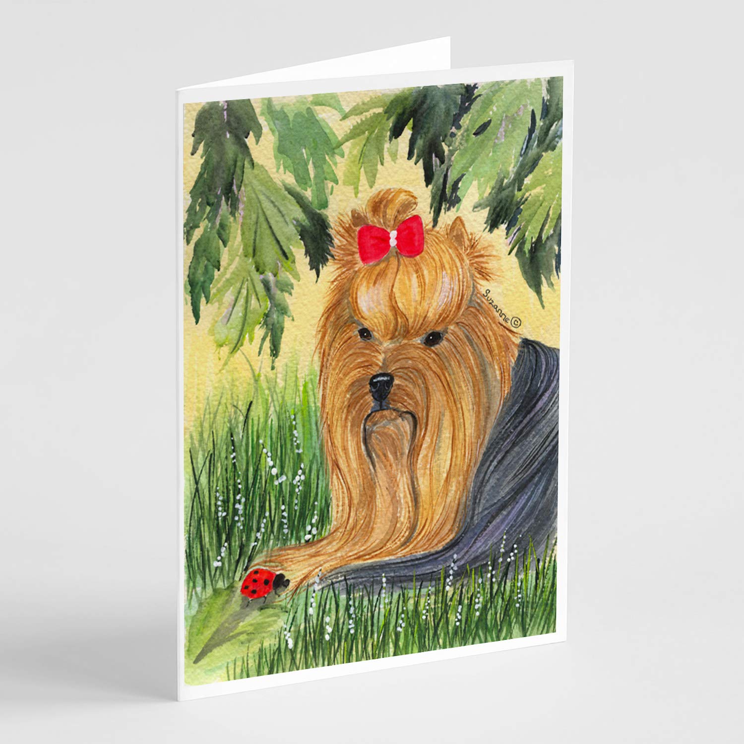 Yorkie Greeting Cards and Envelopes - Pack of 8 Blank A7 Note Cards (5x7 Inches) for Birthdays, Thank You Notes & Special Occasions | Whimsical Dog Lover Stationery