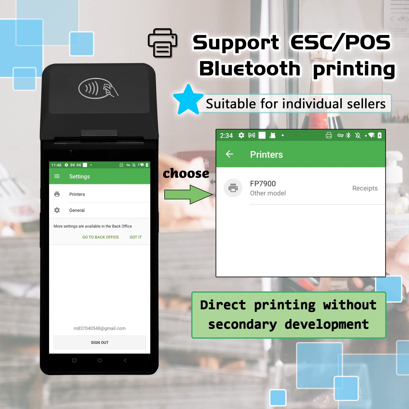 Android 10 Handheld Mobile POS Terminal with 58mm Thermal Receipt Printer - 4G/WiFi/Bluetooth Connectivity, Built-in Google Play for Retail & Small Business | Perfect for On-the-Go Payments, Food Trucks, and Pop-up Stores