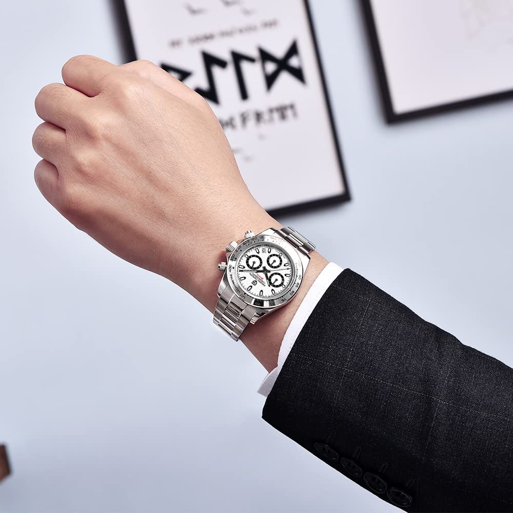 Pagani Design Men's Luxury Chronograph Watch - Stainless Steel, Japanese VK63 Quartz Movement, 100m Waterproof - Perfect for Business, Formal & Casual Wear