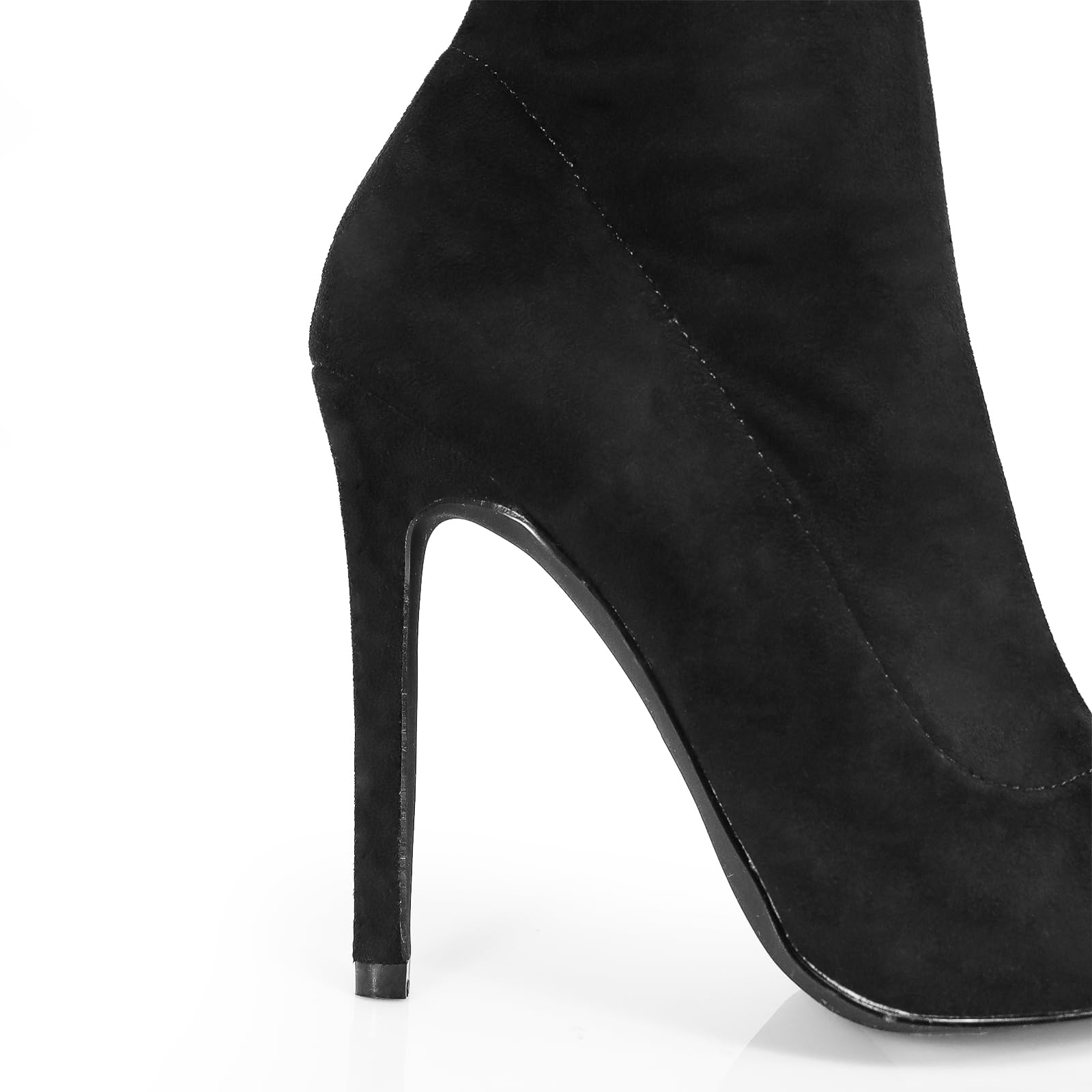 Liliana Women's Thigh High Boots with Inner Zip - Pointed Toe Stiletto Heel Knee High Fashion Boots for Party, Night Out & Winter Style (GISELE-50)