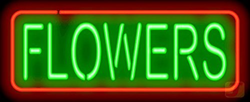 Flowers Neon Sign - Custom LED Wall Art for Home, Bedroom, Bar & Cafe Decor - Perfect for Wedding, Birthday & Party Lighting
