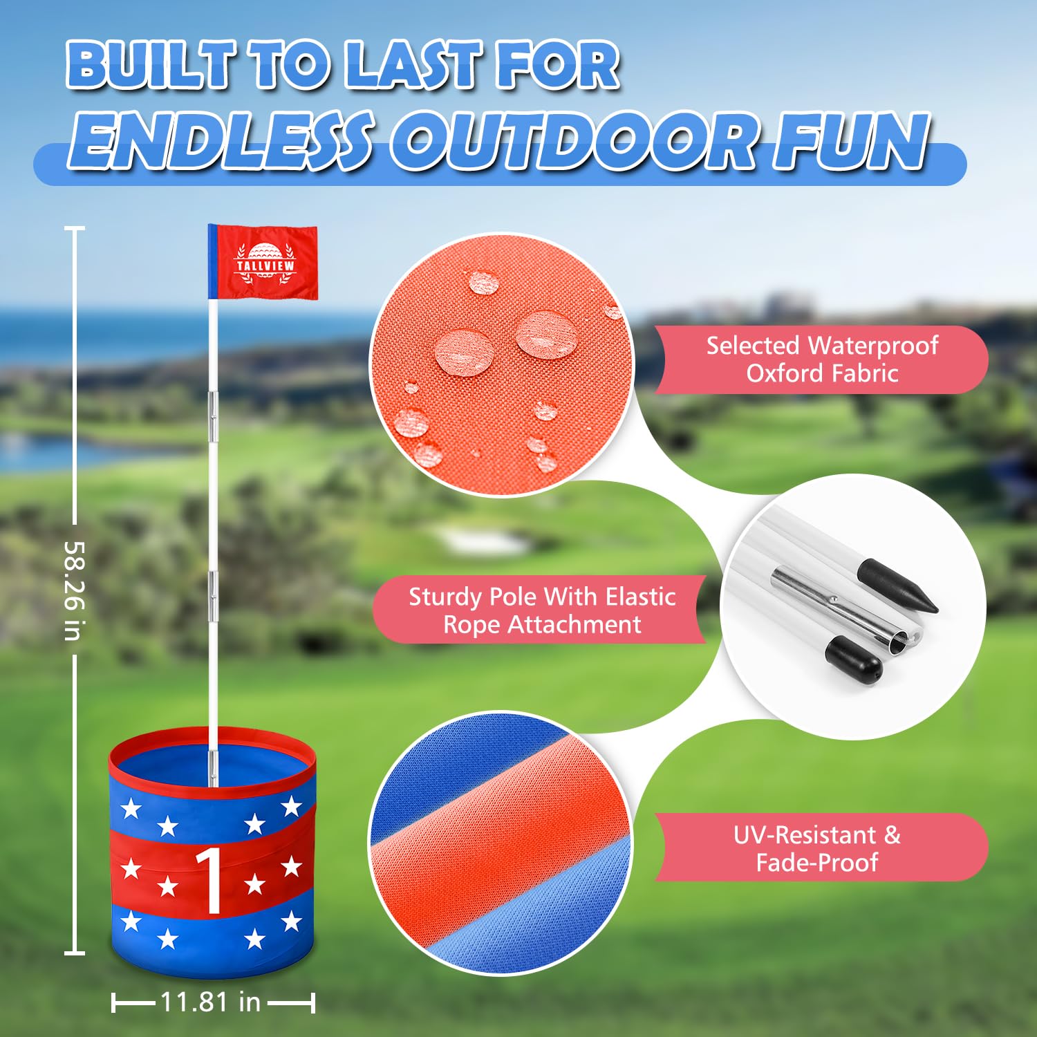 Premium 9-Hole Golf Set for Adults - Portable Backyard & Beach Golf Game with Balls & Flags | Perfect for Outdoor Parties, Picnics, and Family Fun