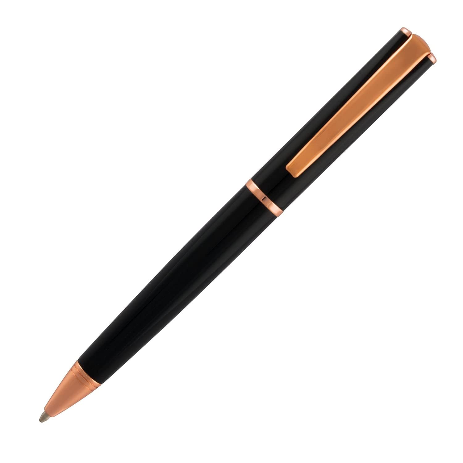 Monteverde Impressa Ballpoint Pen - Elegant Black with Rose Gold Trim for Professional Writing, Office Use & Luxury Gifts