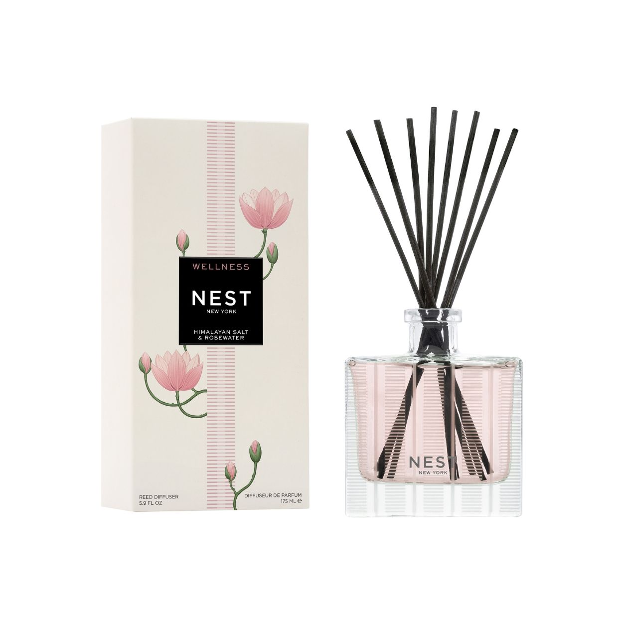 Himalayan Salt & Rosewater Reed Diffuser - Natural Aromatherapy Essential Oil Diffuser for Home, Office, Spa | Relaxing Scent for Stress Relief & Better Sleep