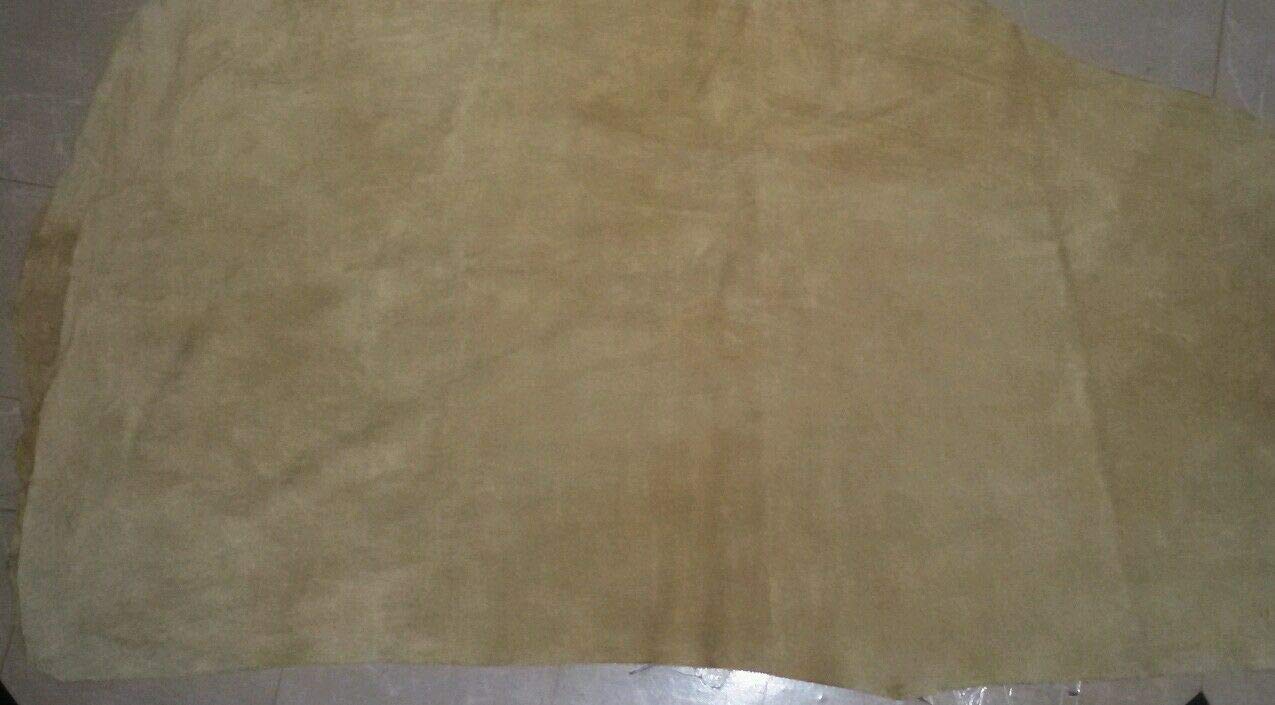 Premium Cow Hide Leather Sheet - Light Cream Suede Leather (2×2 Square Foot) for DIY Crafts, Upholstery & Fashion Accessories