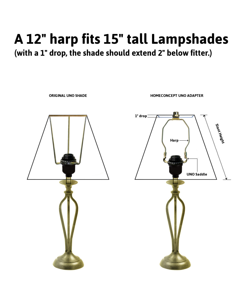 12H SLIP UNO Adapter - Convert Any Lampshade to Fit SLIP UNO Lamp Base | Perfect for Home Decor & Lighting Upgrades